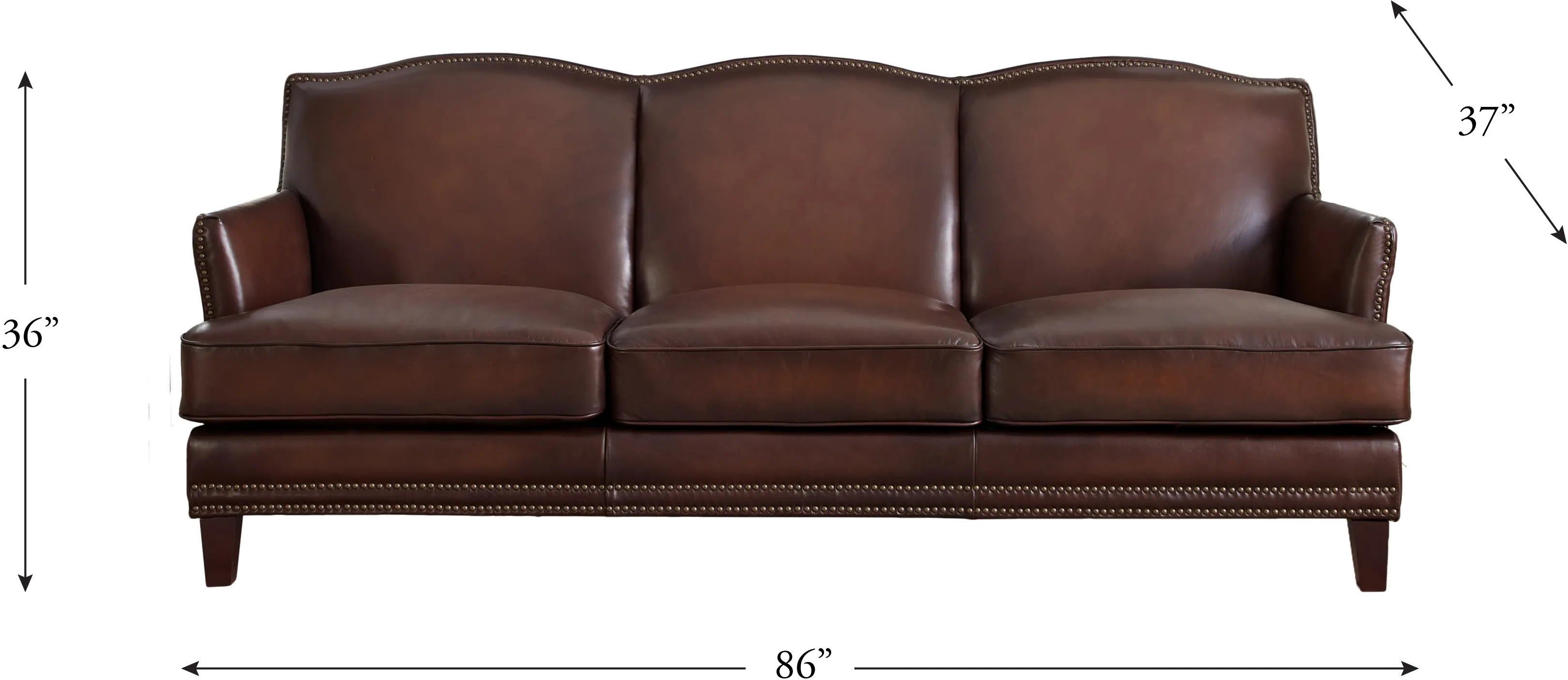 Manchester Brown Leather 2 Piece Living Room Set - Sofa & Chair-4