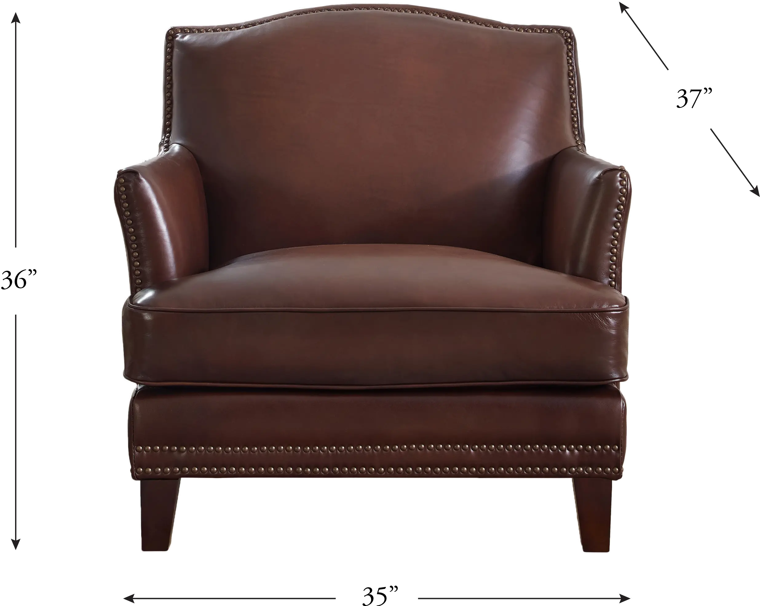 Manchester Brown Leather 2 Piece Living Room Set - Sofa & Chair-5