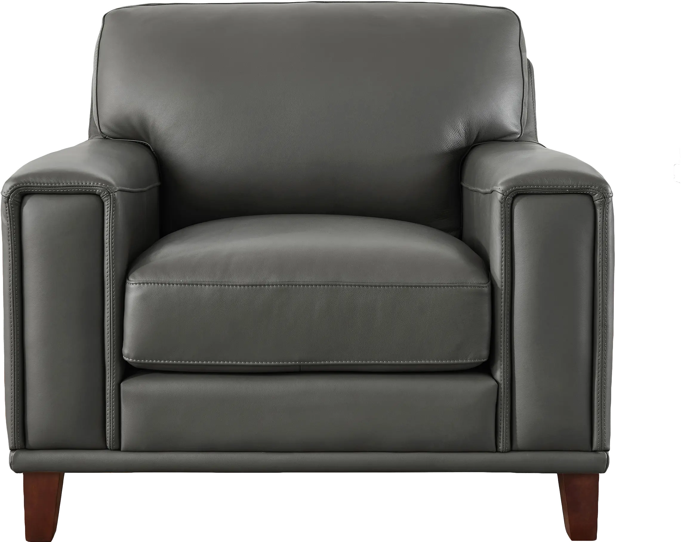 Harper Gray Leather Accent Chair-1