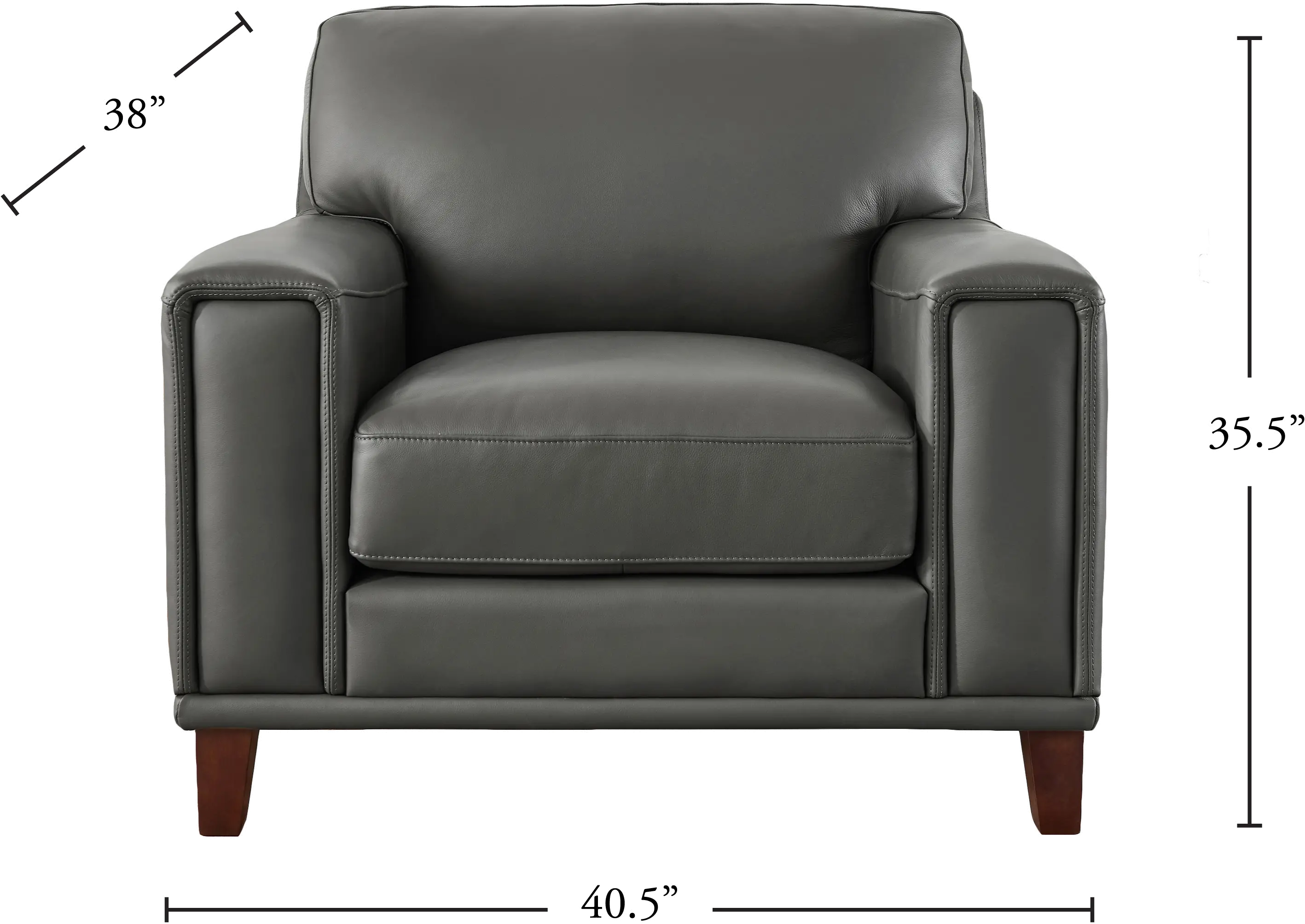 Harper Gray Leather Accent Chair-4