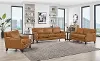 Romano Brown Leather 3 Piece Living Room Set