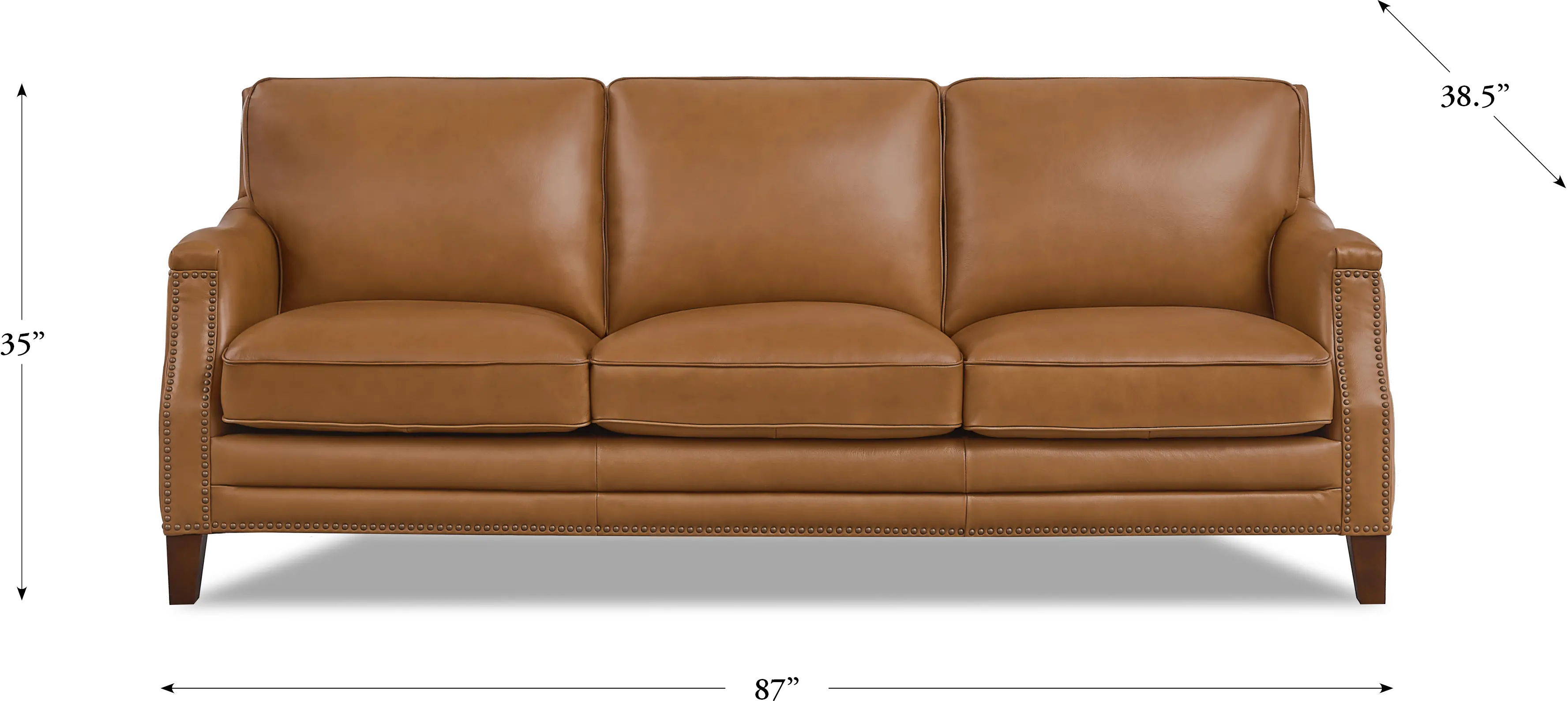 Romano Brown Leather 3 Piece Living Room Set-5