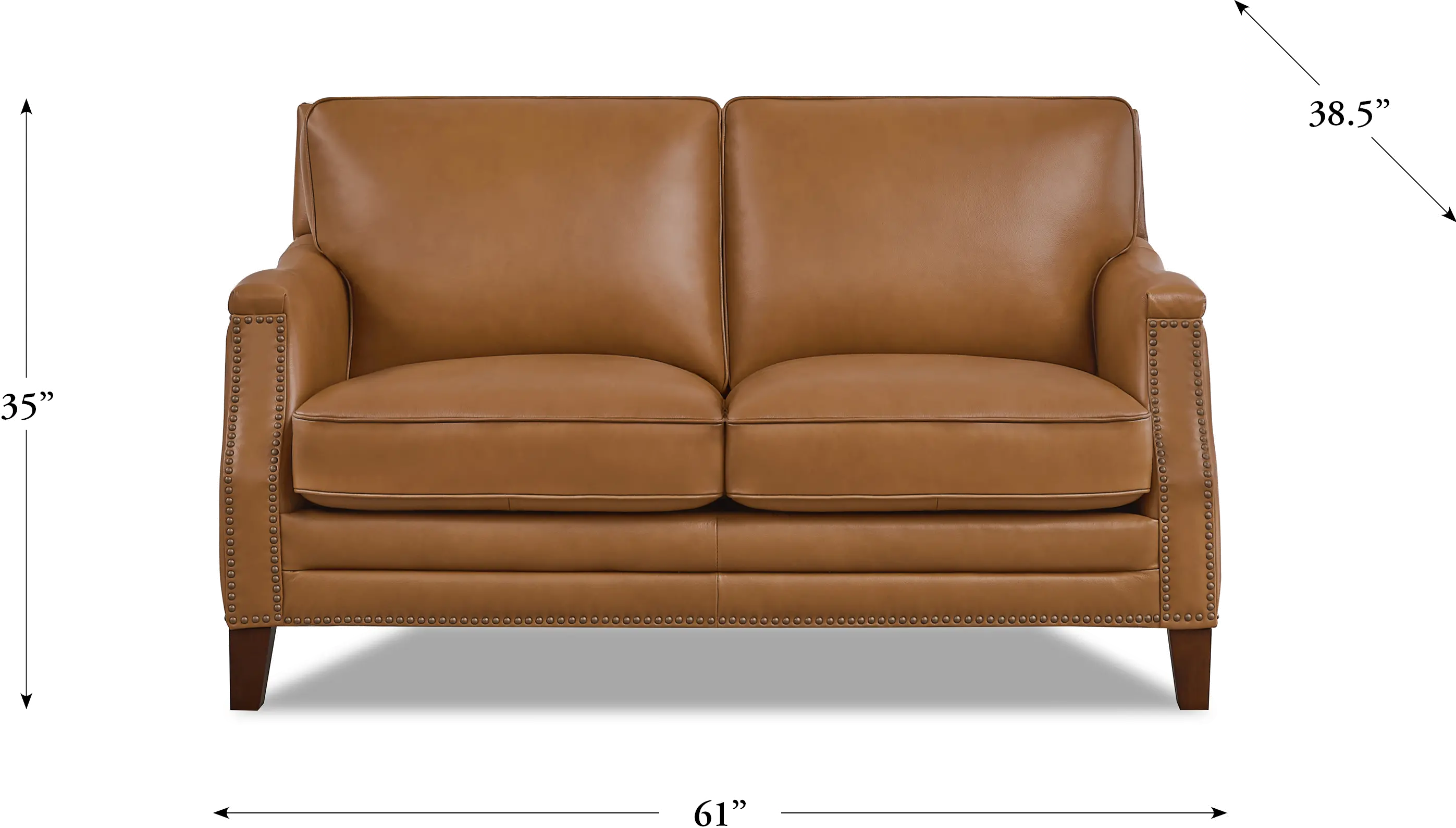 Romano Brown Leather 3 Piece Living Room Set-6