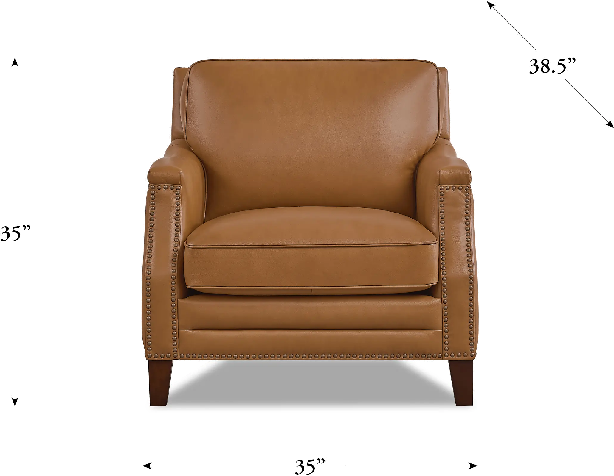 Romano Brown Leather 3 Piece Living Room Set-7