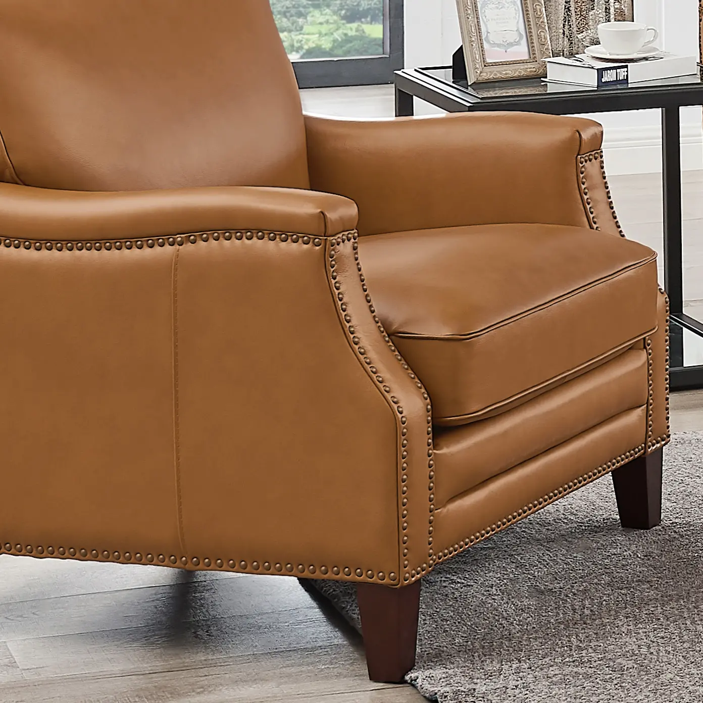 Romano Brown Leather 2 Piece Living Room Set - Sofa & Chair-2