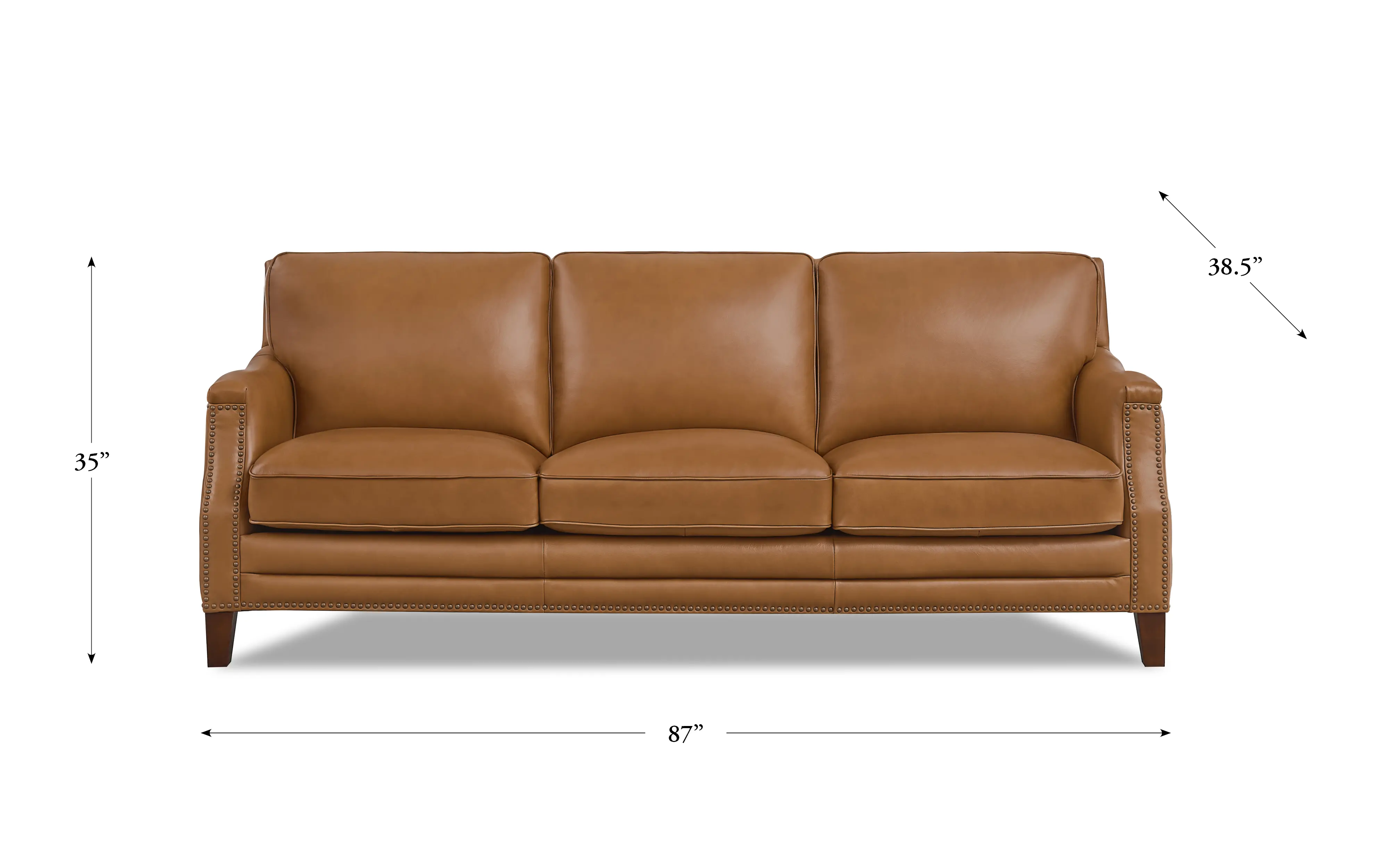 Romano Brown Leather 2 Piece Living Room Set - Sofa & Chair-5