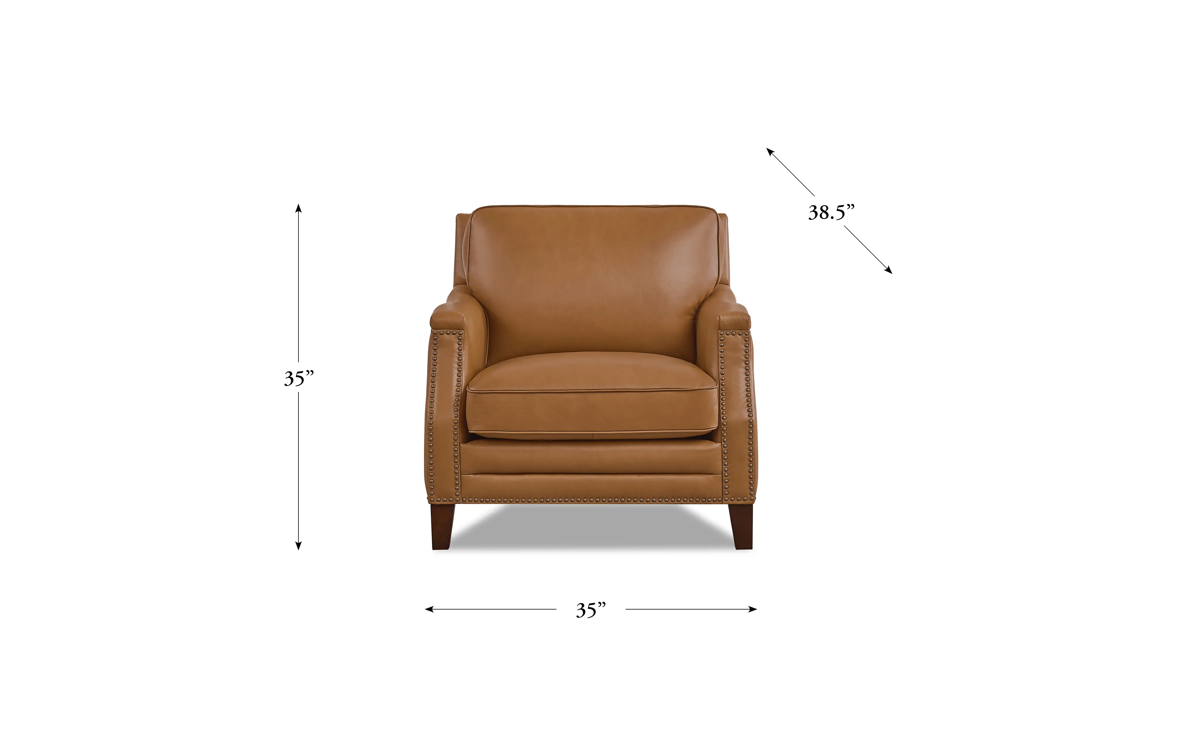 Romano Brown Leather 2 Piece Living Room Set - Sofa & Chair-6