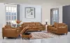 Ballari Cognac Brown Leather 4 Piece Living Room Set