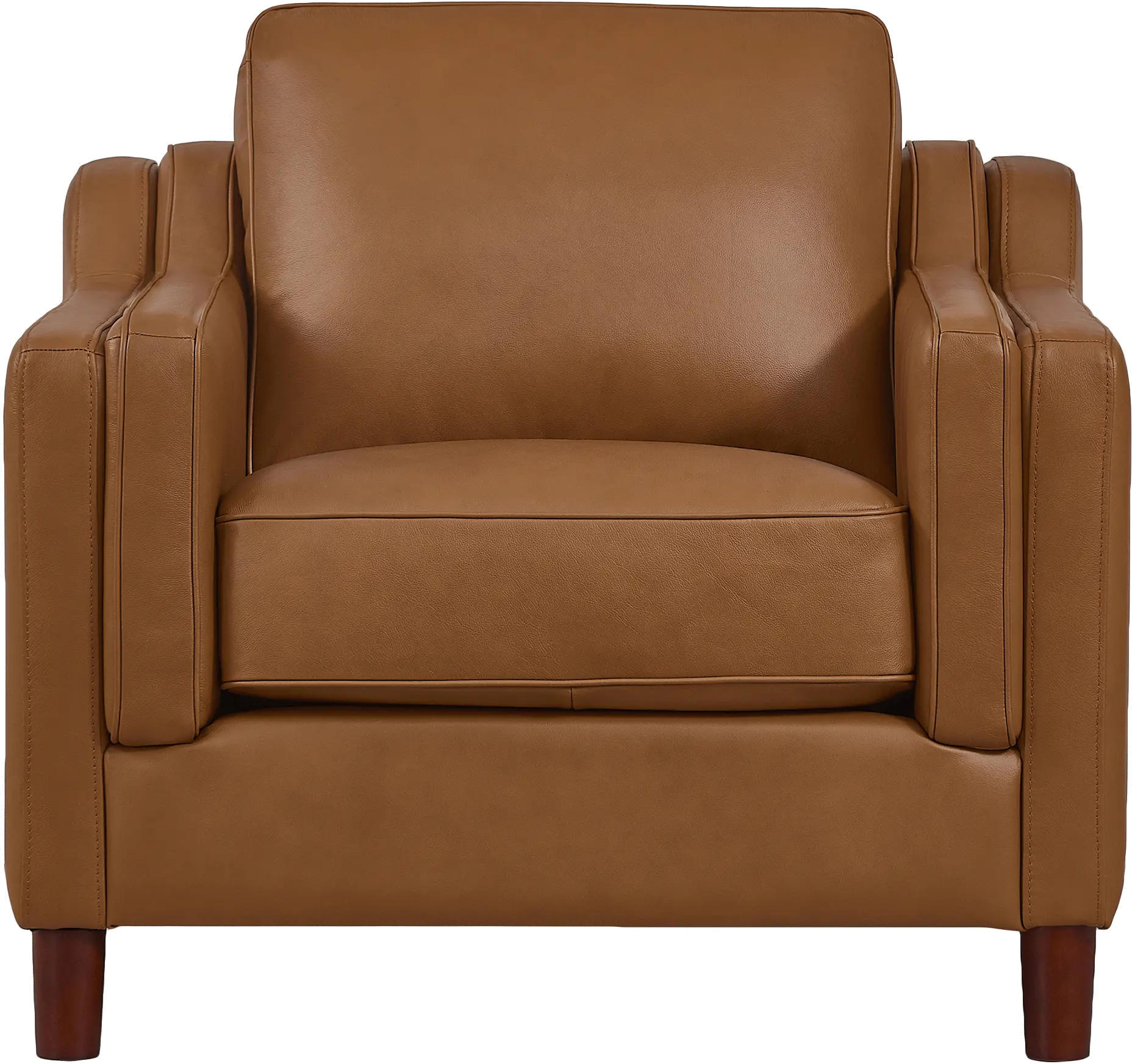 Ballari Cognac Brown Leather Accent Chair-1