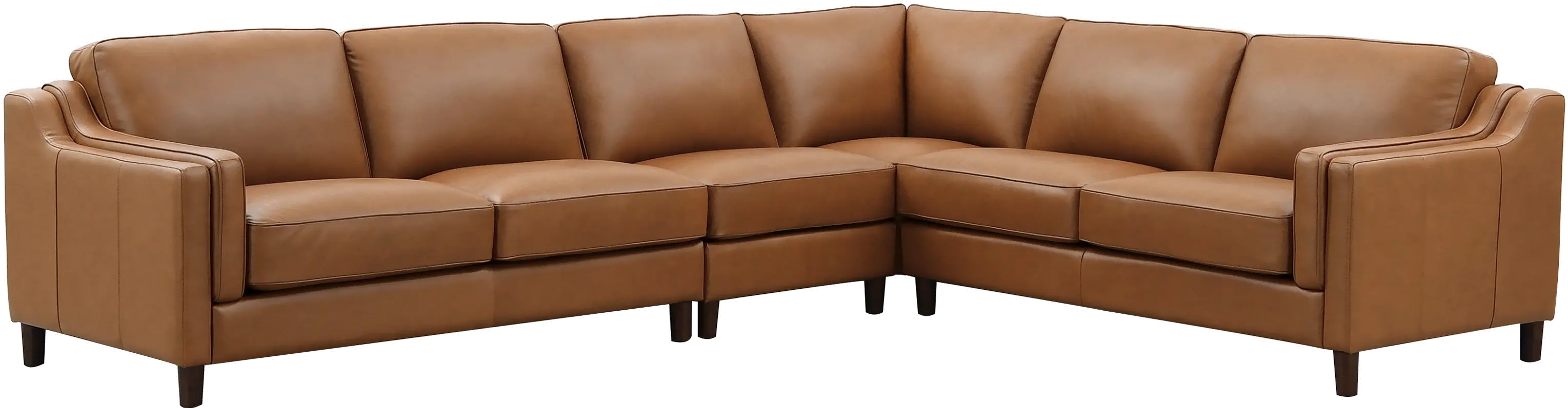 Ballari Cognac Brown Leather 4 Piece Sectional-1