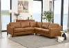Ballari Cognac Brown Leather 3 Piece Sectional