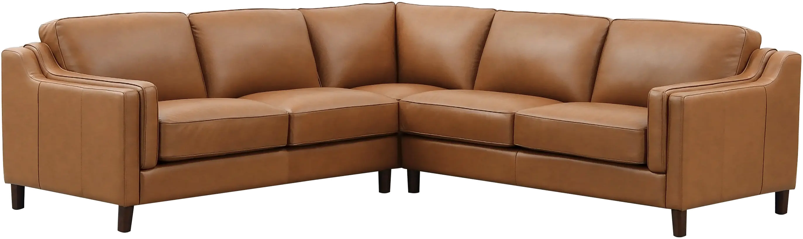 Ballari Cognac Brown Leather 3 Piece Sectional-1