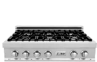 RTS-36 ZLINE Gas Rangetop - DuraSnow® Stainless Steel 36 Inch