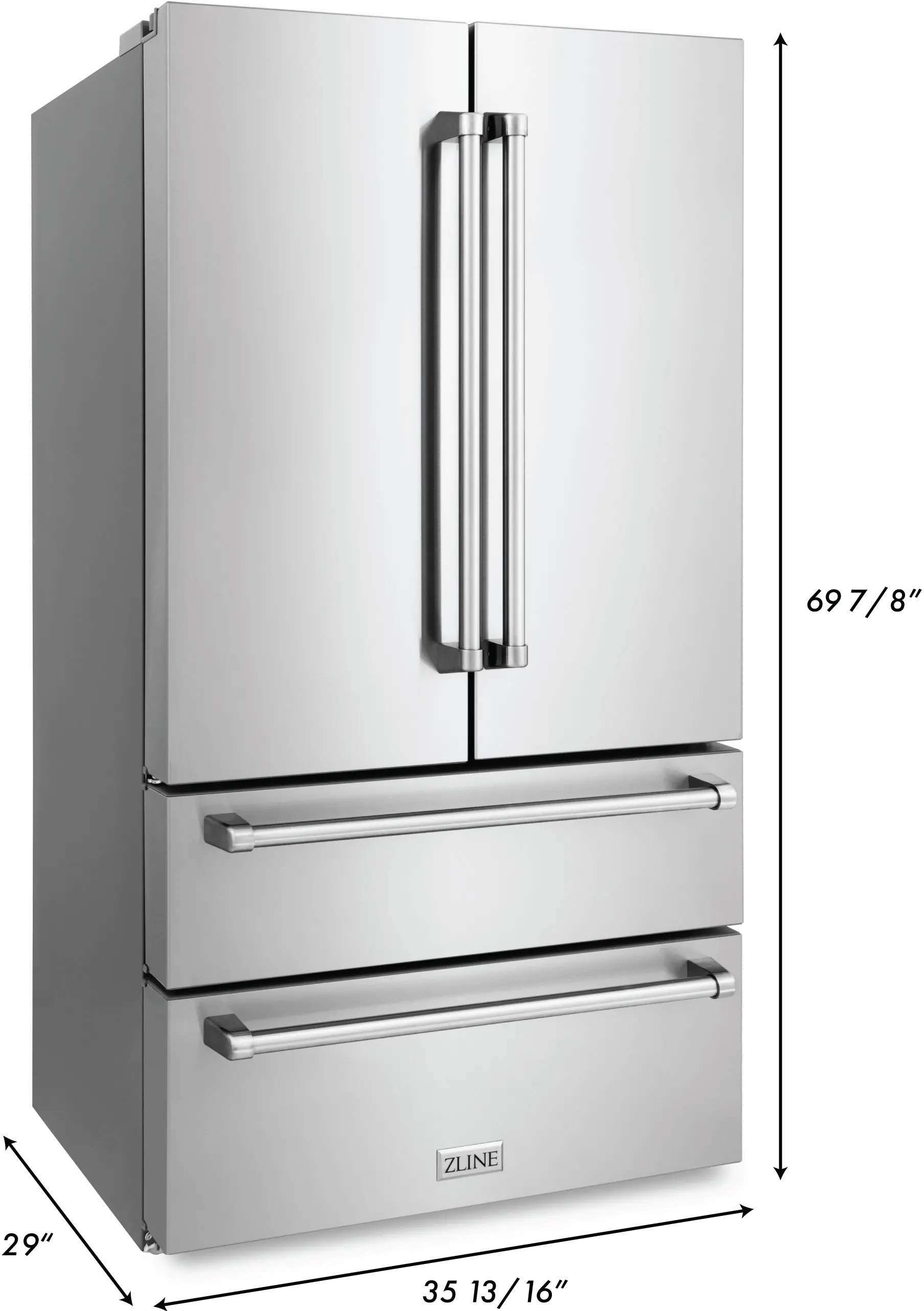 RFM-36 ZLINE 36  22.5 cu ft French Door Refrigerator - Stainless Steel Counter Depth-6