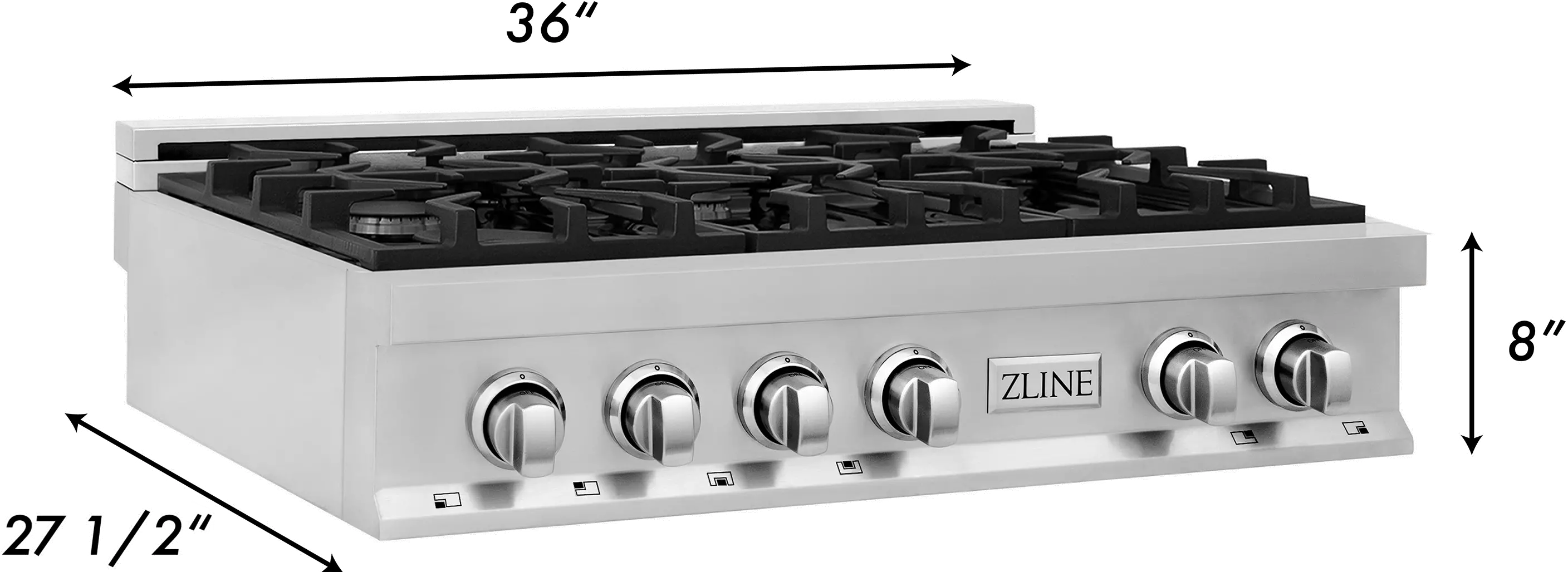 RT36 ZLINE Gas Cooktop - Stainless Steel 36 Inch-7