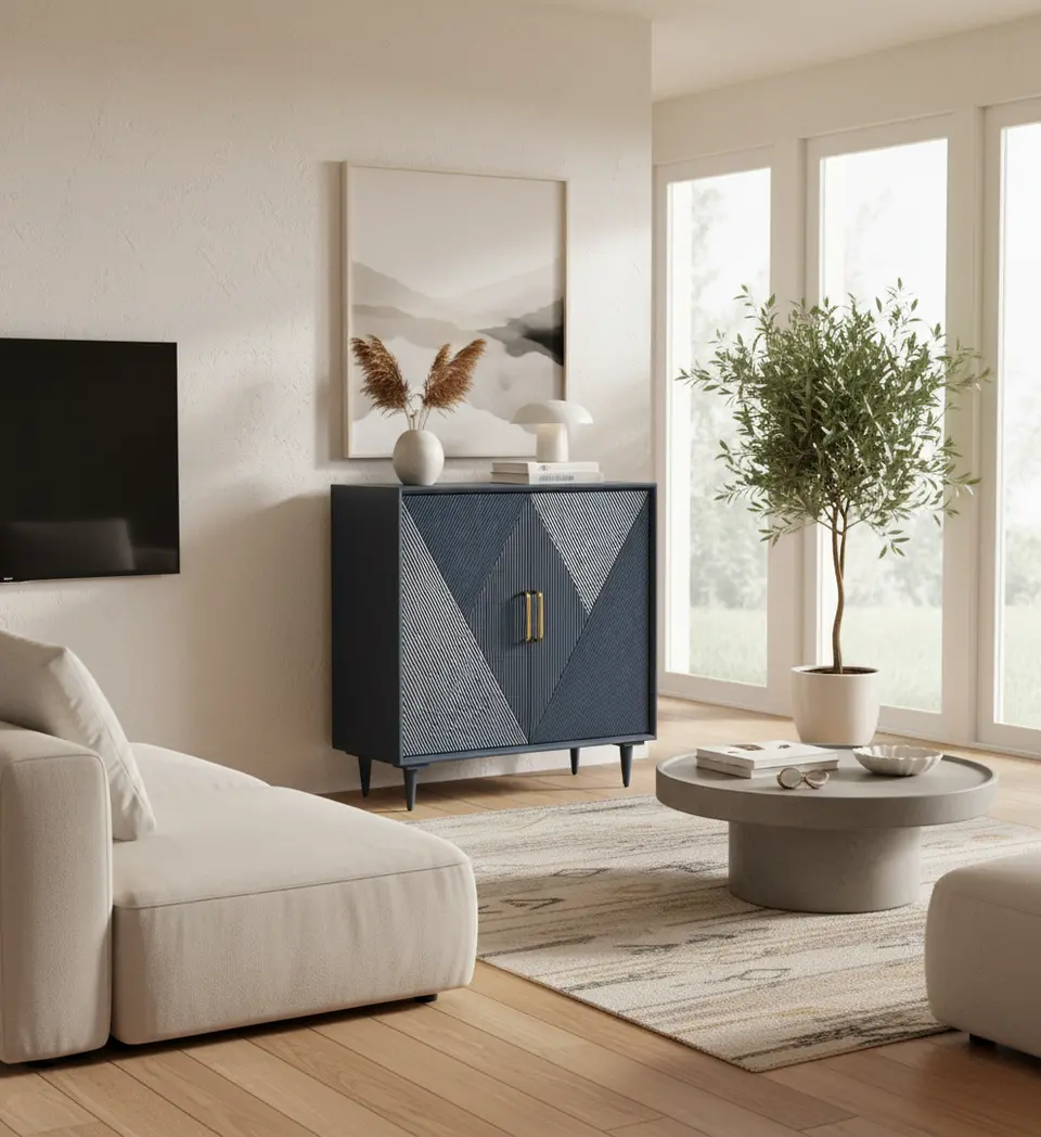 Bradley Blue 2 Door Cabinet-2