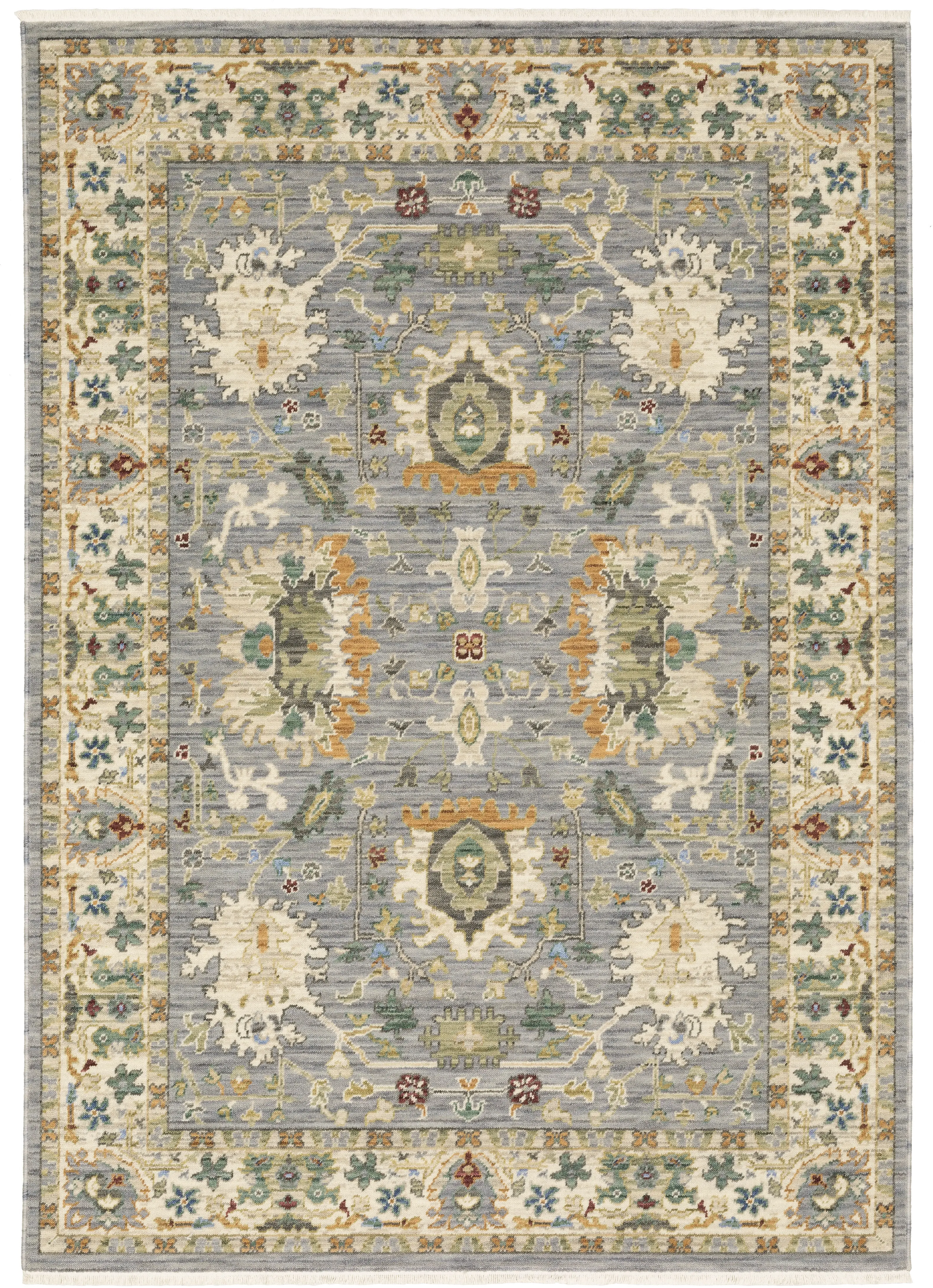 Lucca 5 x 8 Blue and Ivory Area Rug-1
