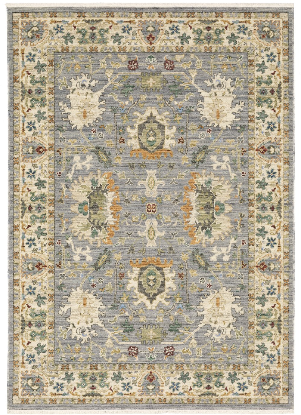 Lucca 5 x 8 Blue and Ivory Area Rug