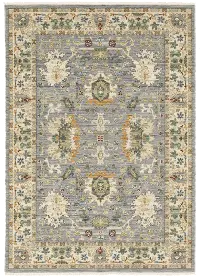 Lucca 5 x 8 Blue and Ivory Area Rug