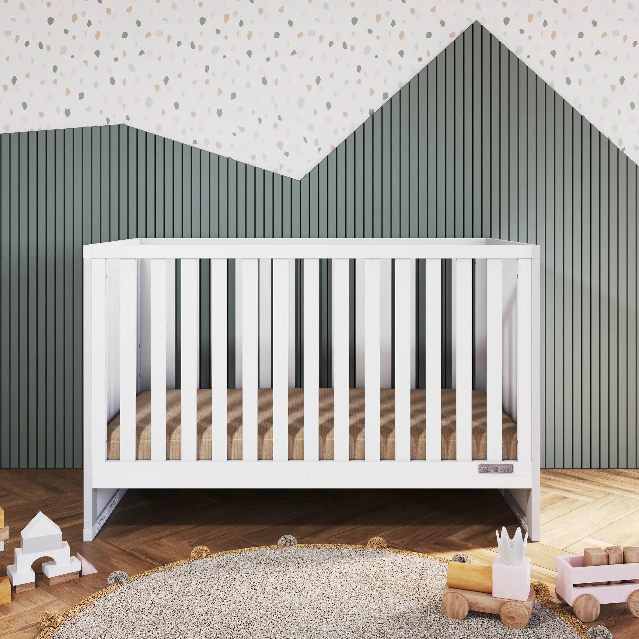 F10201.46 Orbit Matte White 3-in-1 Convertible Crib-2