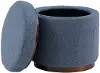 18 Inch Sunny Blue Gray Round Ottoman
