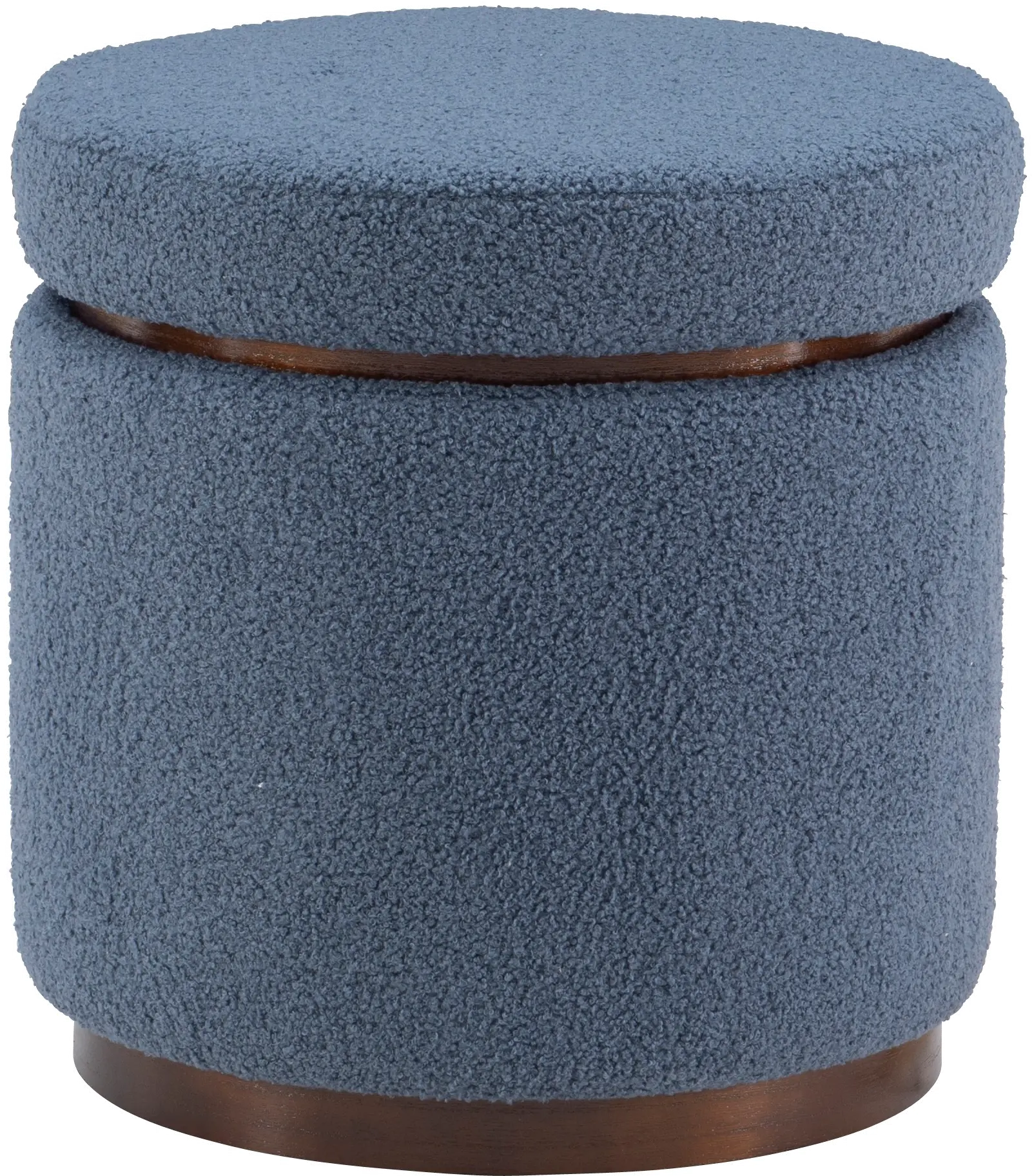 18 Inch Sunny Blue Gray Round Ottoman-3