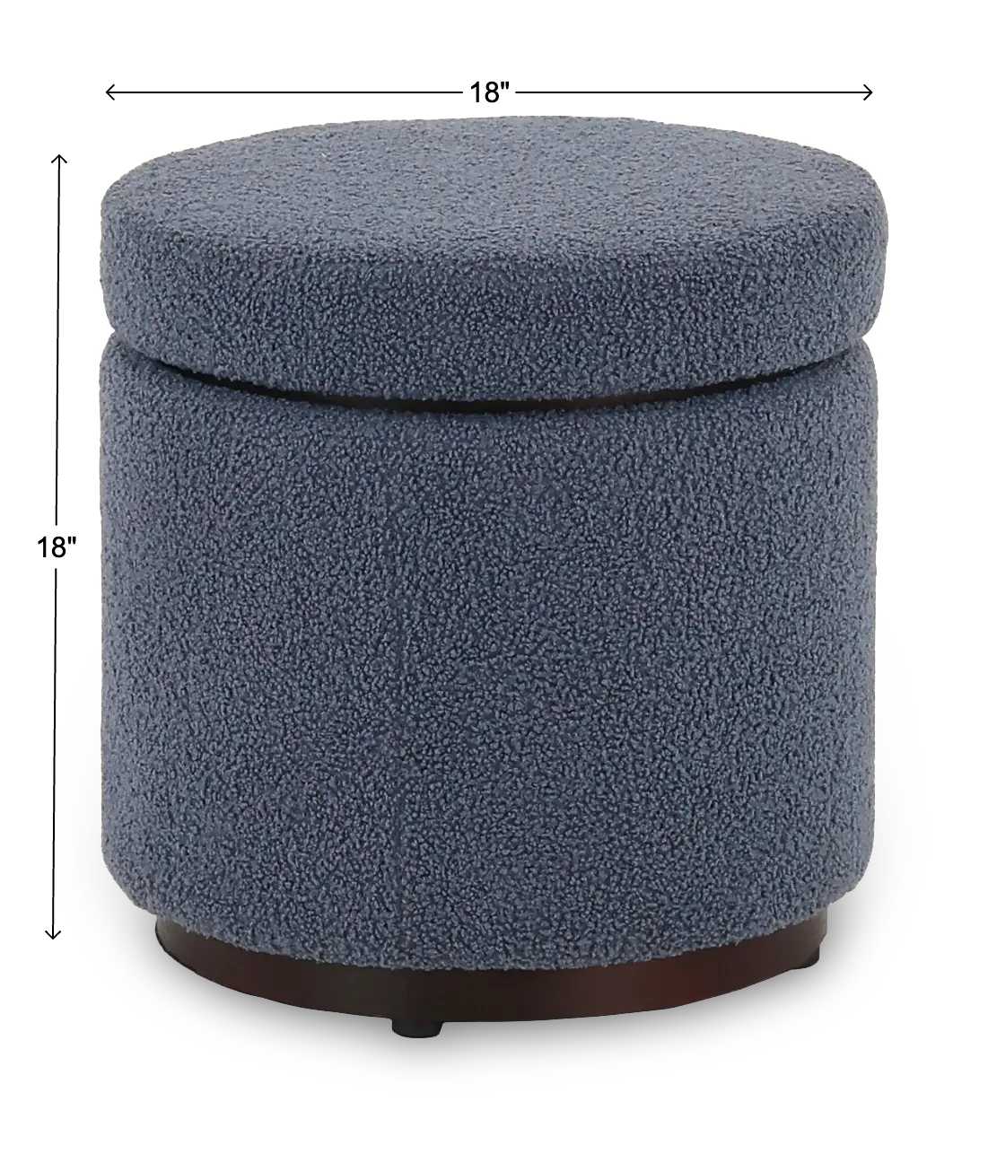 18 Inch Sunny Blue Gray Round Ottoman-3