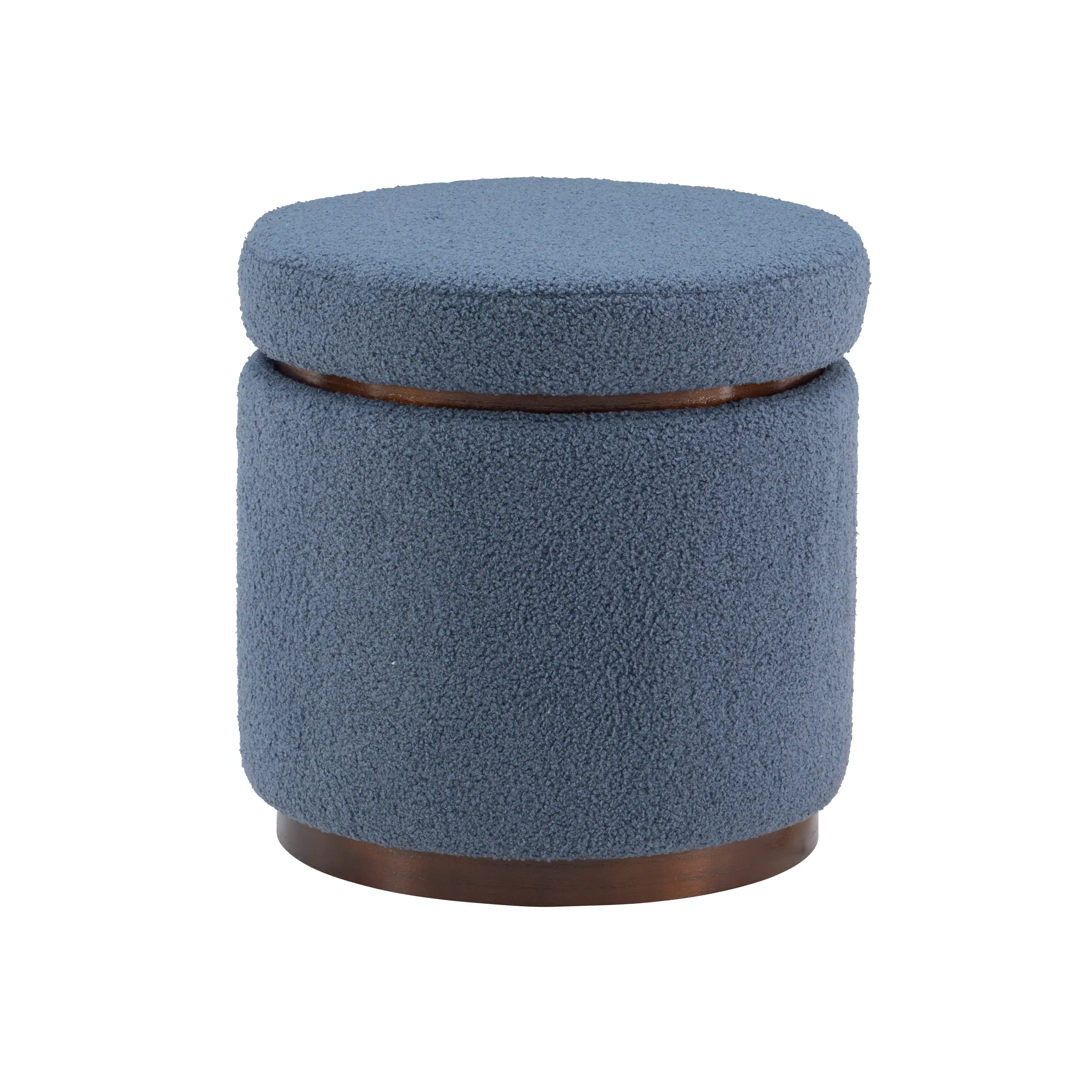 18 Inch Sunny Blue Gray Round Ottoman-4
