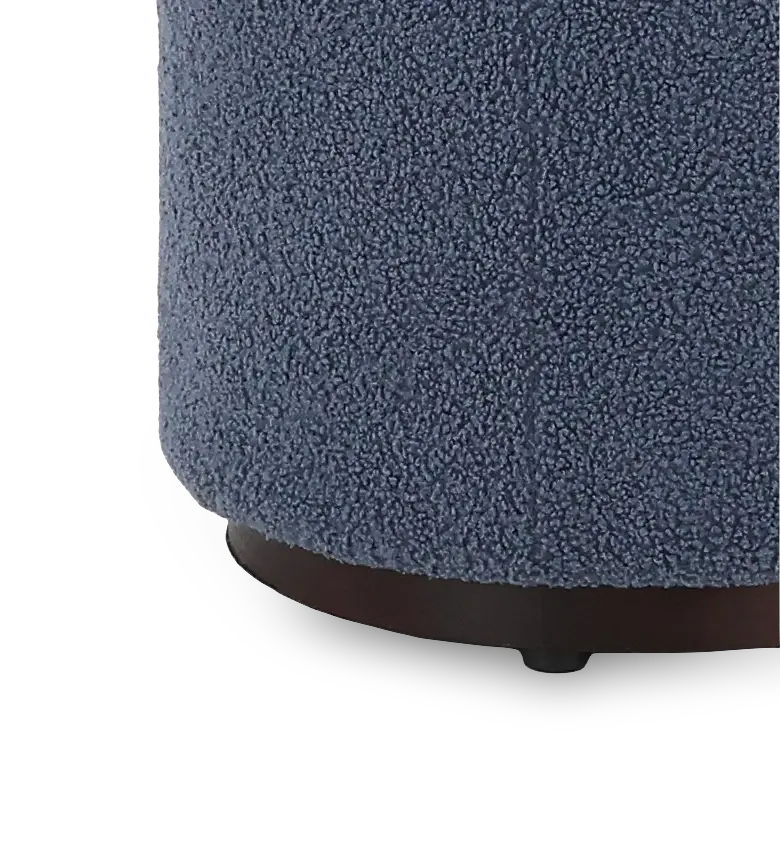 18 Inch Sunny Blue Gray Round Ottoman-6