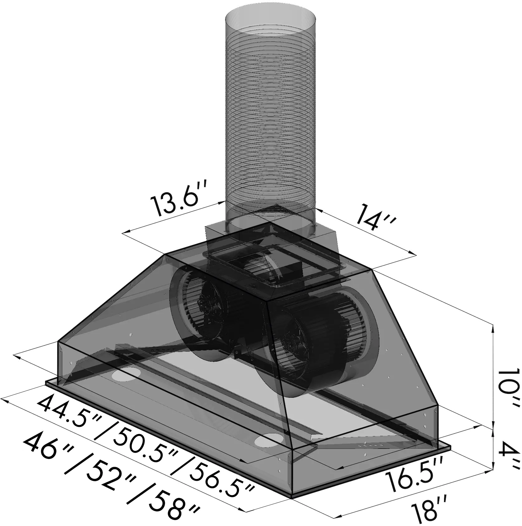 698-46 ZLINE 46 Inch Wall Mount Range Hood Insert - Stainless Steel-8