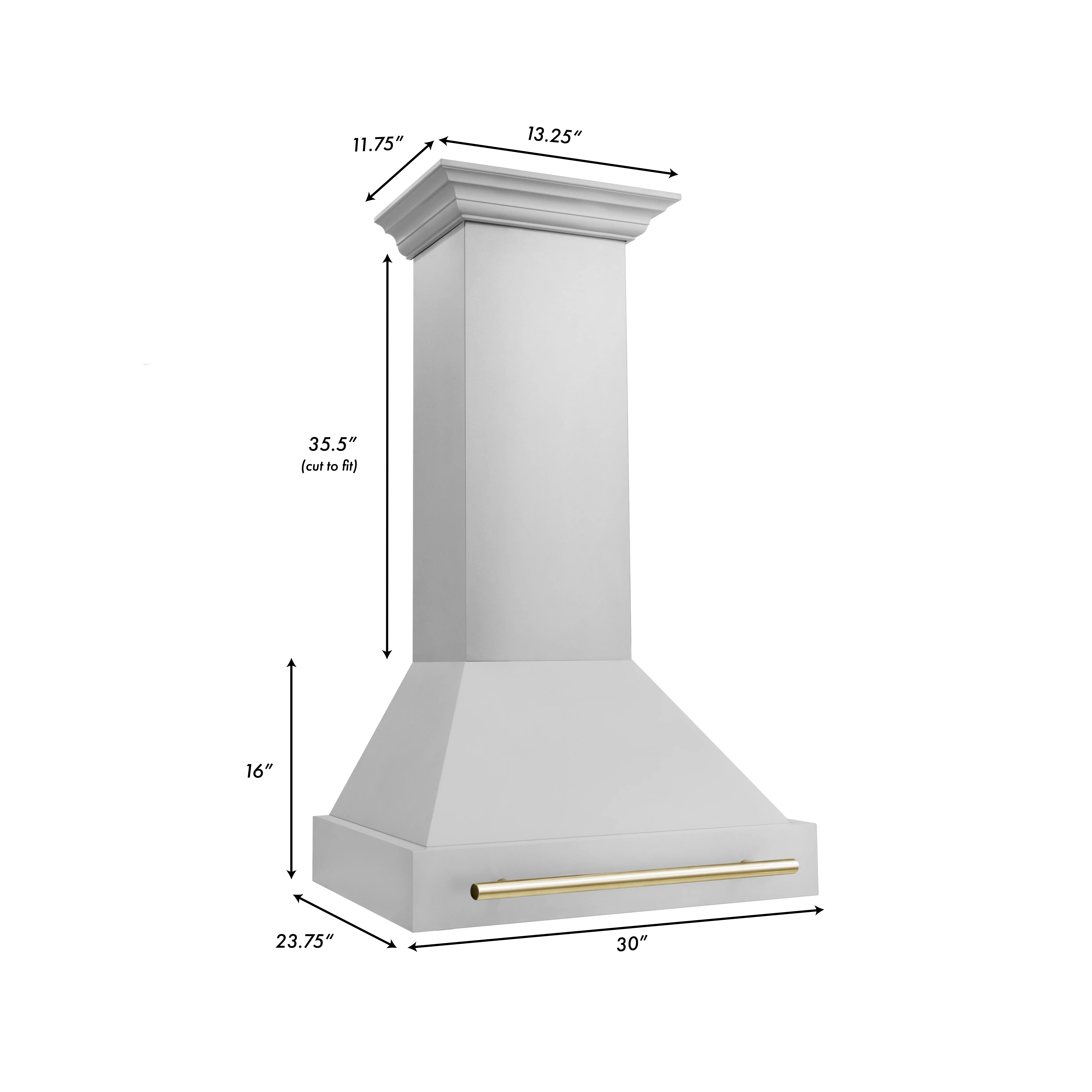 8654STZ-30-G ZLINE Autograph Edition 30 Inch Wall Mount Range Hood - Stainless Steel-8
