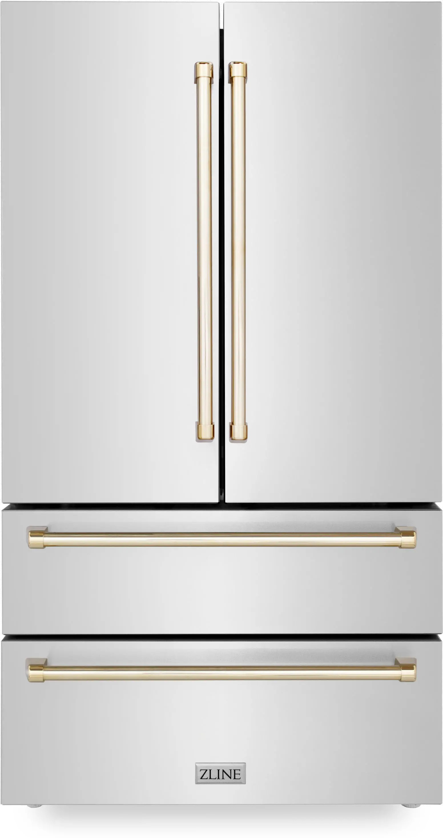 RFMZ-36-G ZLINE 36  Autograph Edition 22.5 cu ft French Door Refrigerator - Counter Depth, Stainless Steel & Gold-1