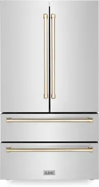 RFMZ-36-G ZLINE 36  Autograph Edition 22.5 cu ft French Door Refrigerator - Counter Depth, Stainless Steel & Gold