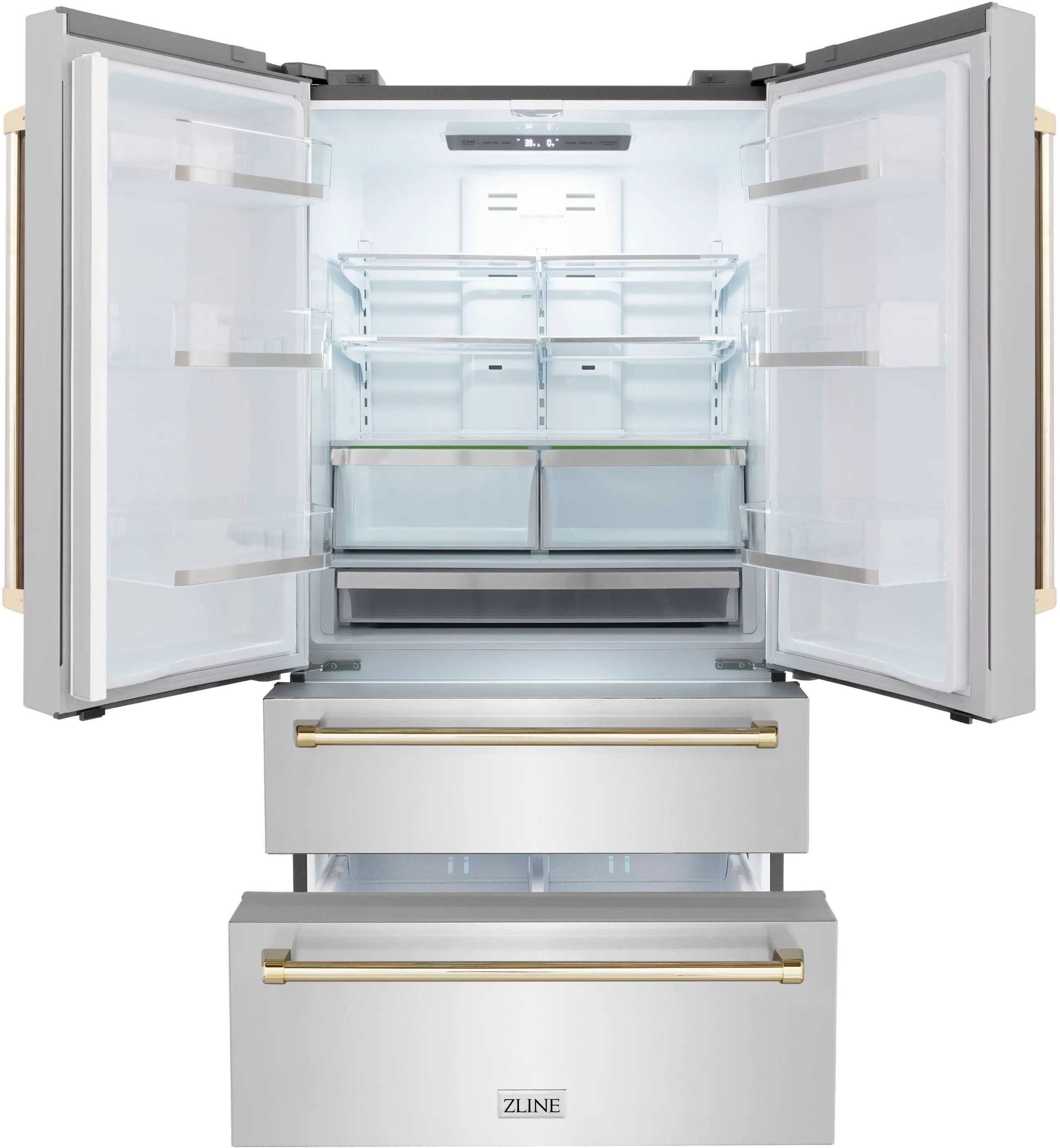 RFMZ-36-G ZLINE 36  Autograph Edition 22.5 cu ft French Door Refrigerator - Counter Depth, Stainless Steel & Gold-3