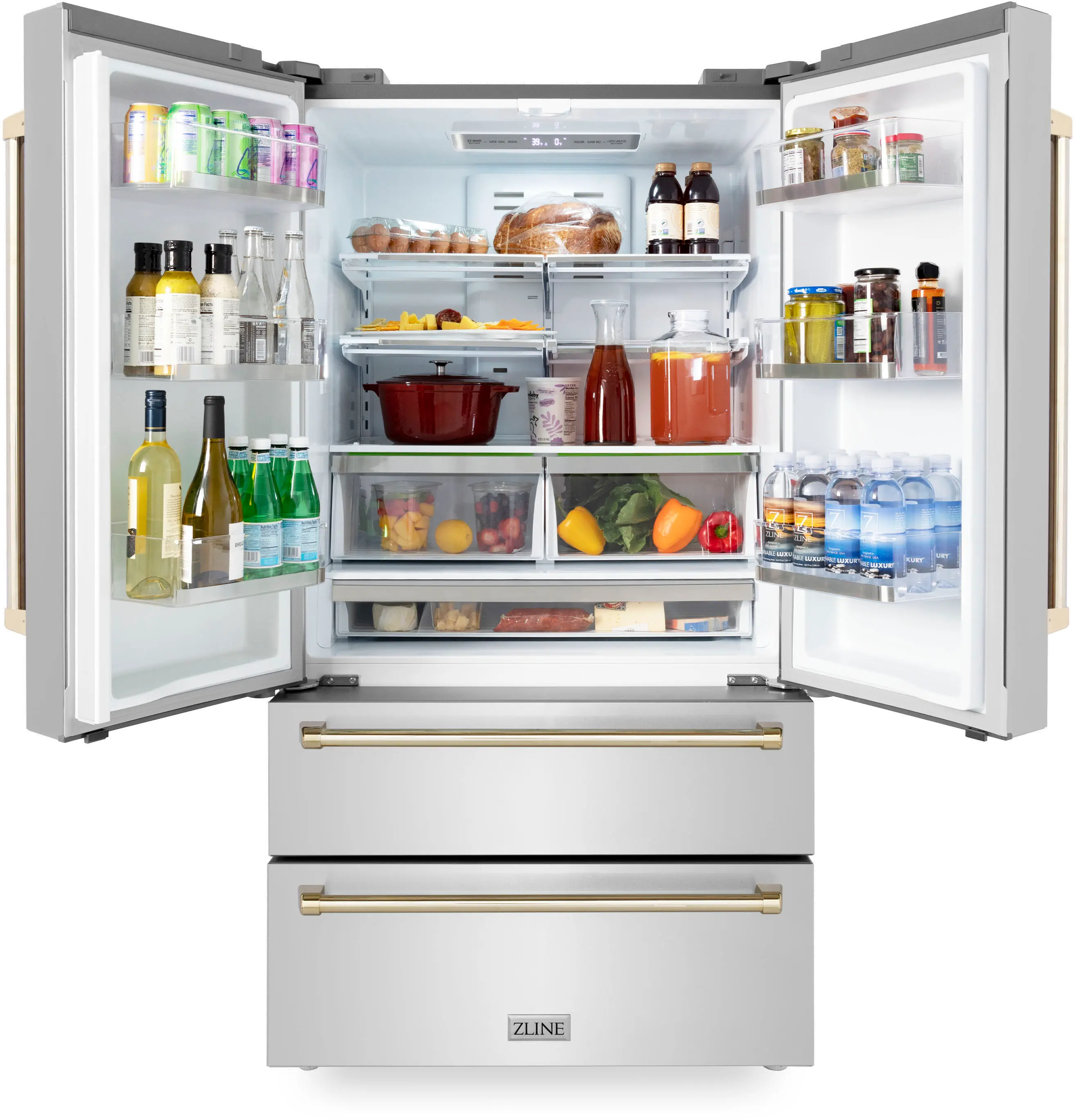 RFMZ-36-G ZLINE 36  Autograph Edition 22.5 cu ft French Door Refrigerator - Counter Depth, Stainless Steel & Gold-4