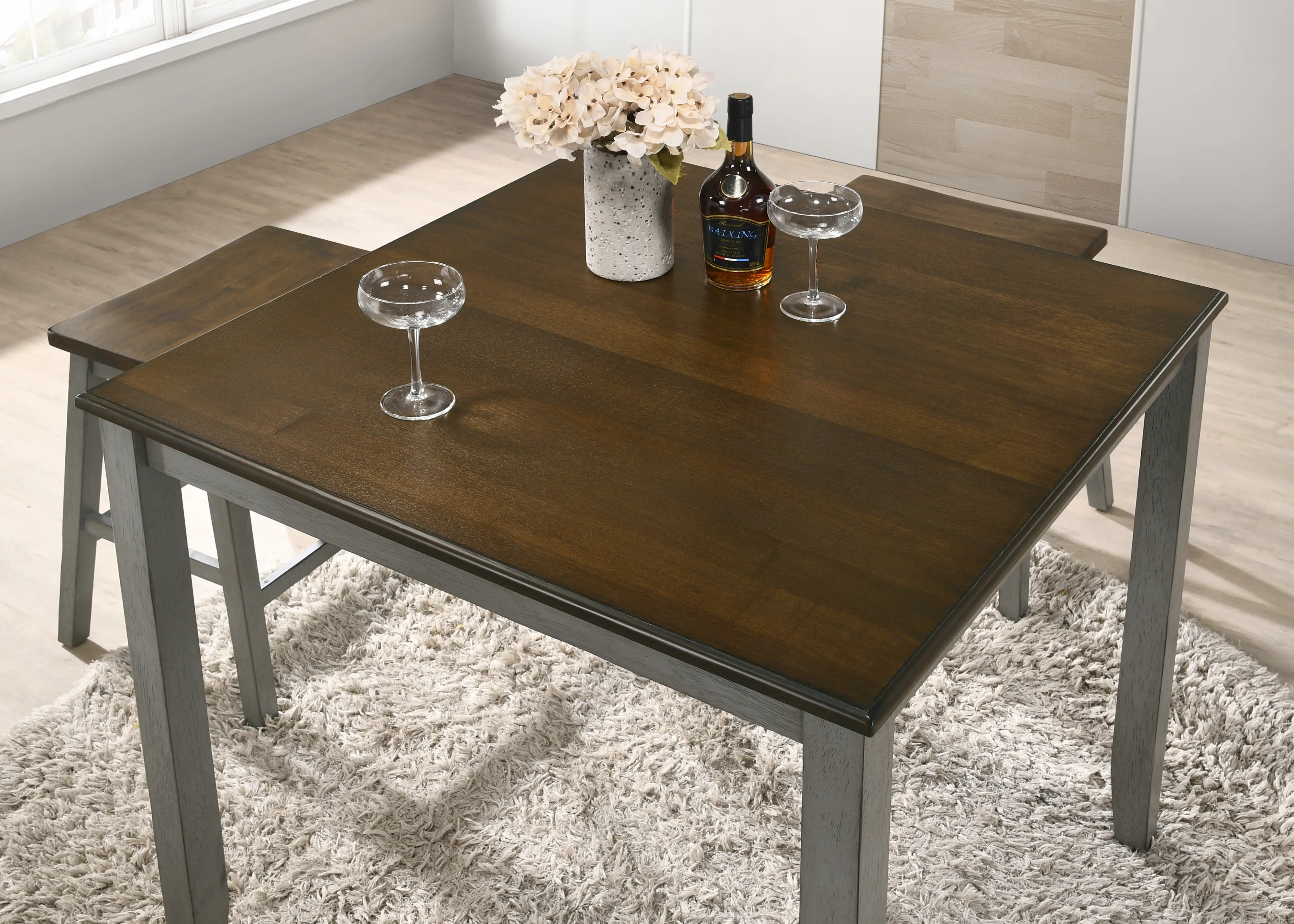 IDF-3124LGPT5PK Silva Gray 5 Piece Counter Height Dining Set-1