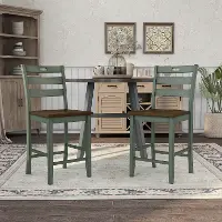 IDF-3125GR-PC Elda Green Counter Height Stool, Set of 2
