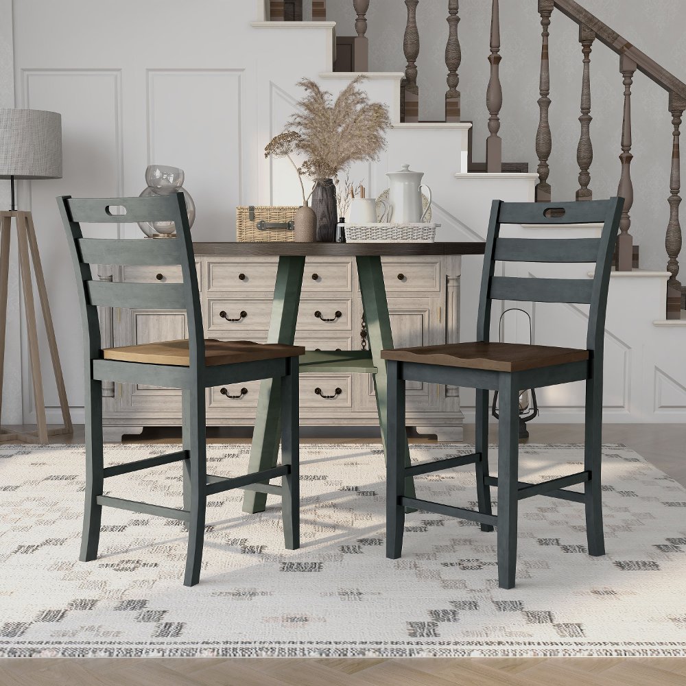 Elda Dark Gray Counter Height Stool Set of 2