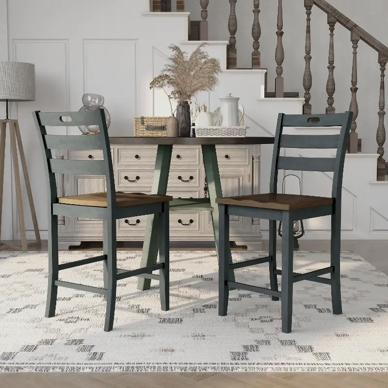 Elda Dark Gray Counter Height Stool, Set of 2