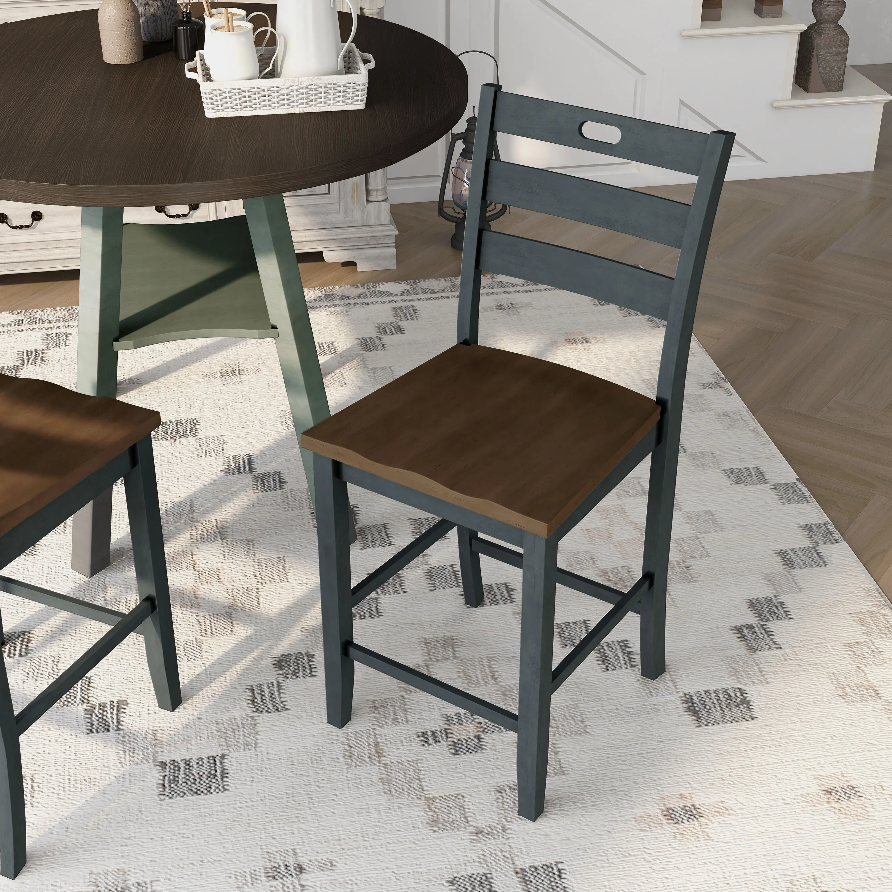 IDF-3125GY-PC Elda Dark Gray Counter Height Stool, Set of 2-3