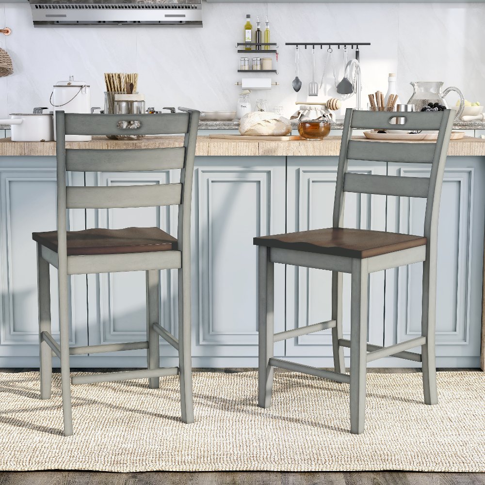 Elda Light Gray Counter Height Stool Set of 2