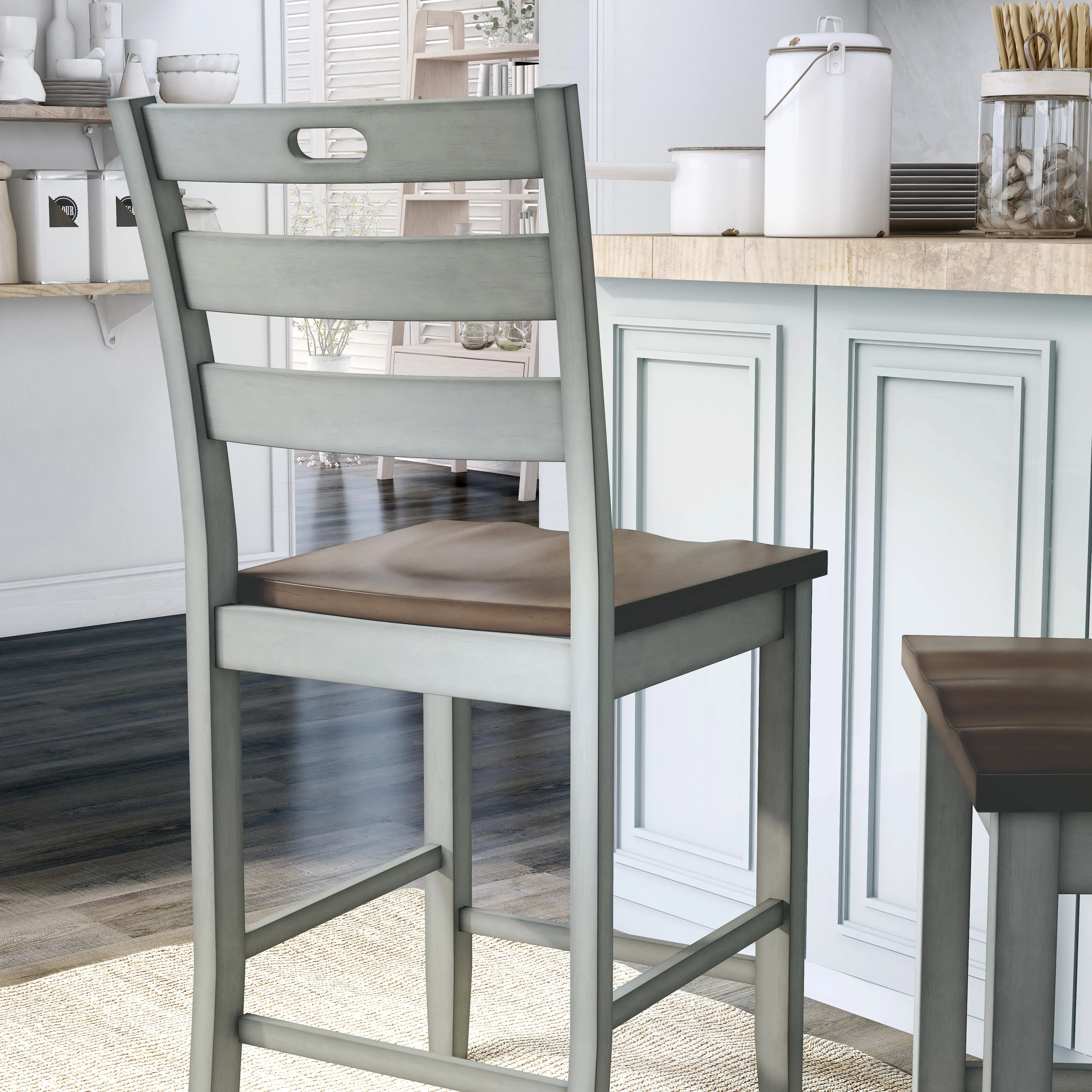 IDF-3125LG-PC Elda Light Gray Counter Height Stool, Set of 2-3