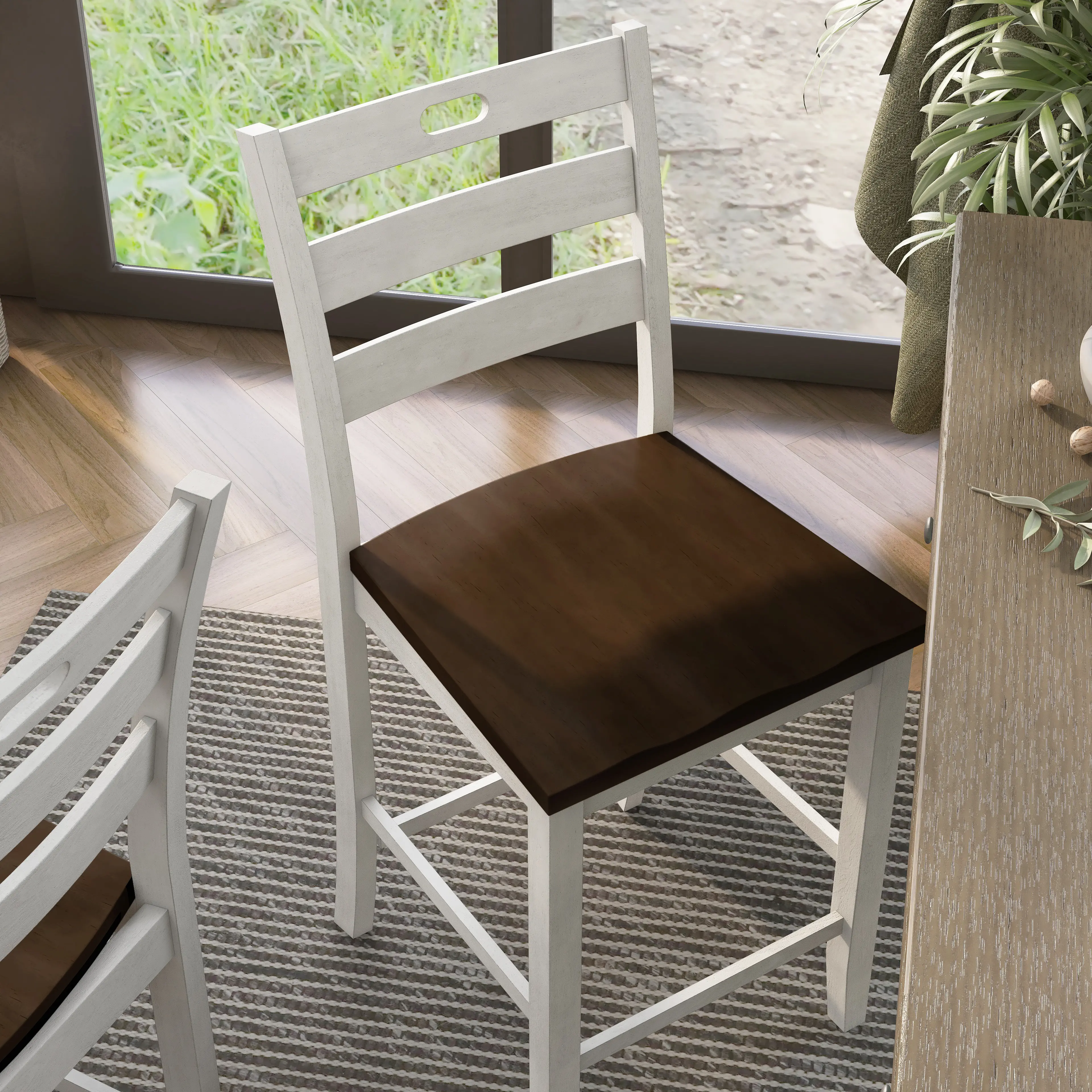 IDF-3125WH-PC Elda White Counter Height Stool, Set of 2-3