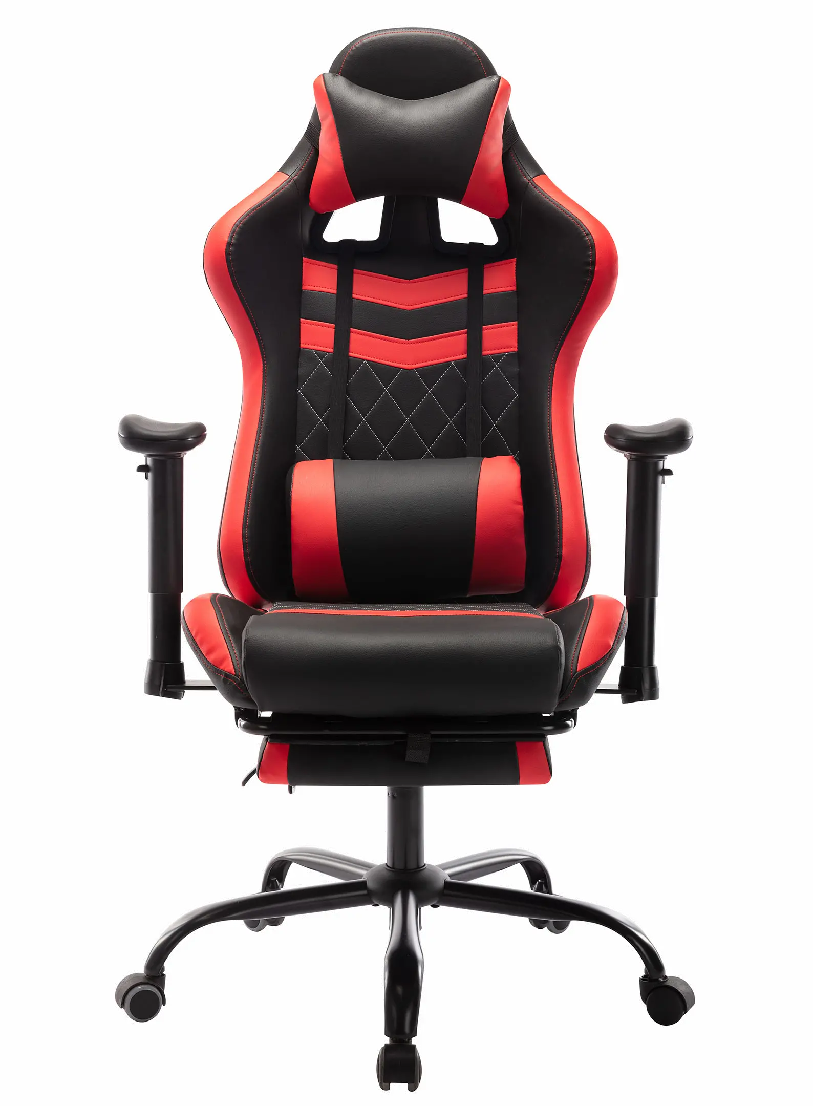 IDF-6006-RD Nosse Faux Leather Red and Black Swivel Gaming Chair-2