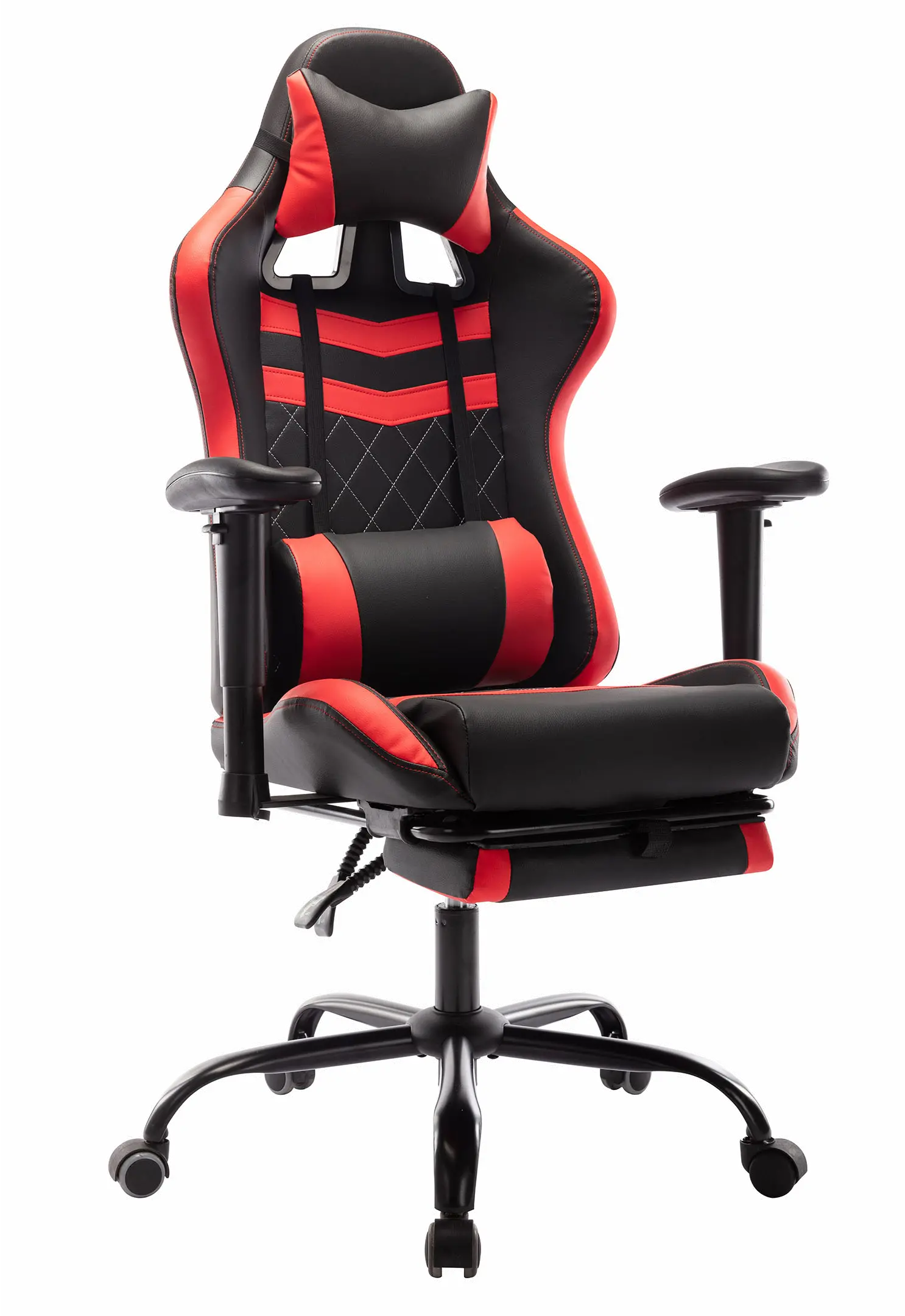 IDF-6006-RD Nosse Faux Leather Red and Black Swivel Gaming Chair-3