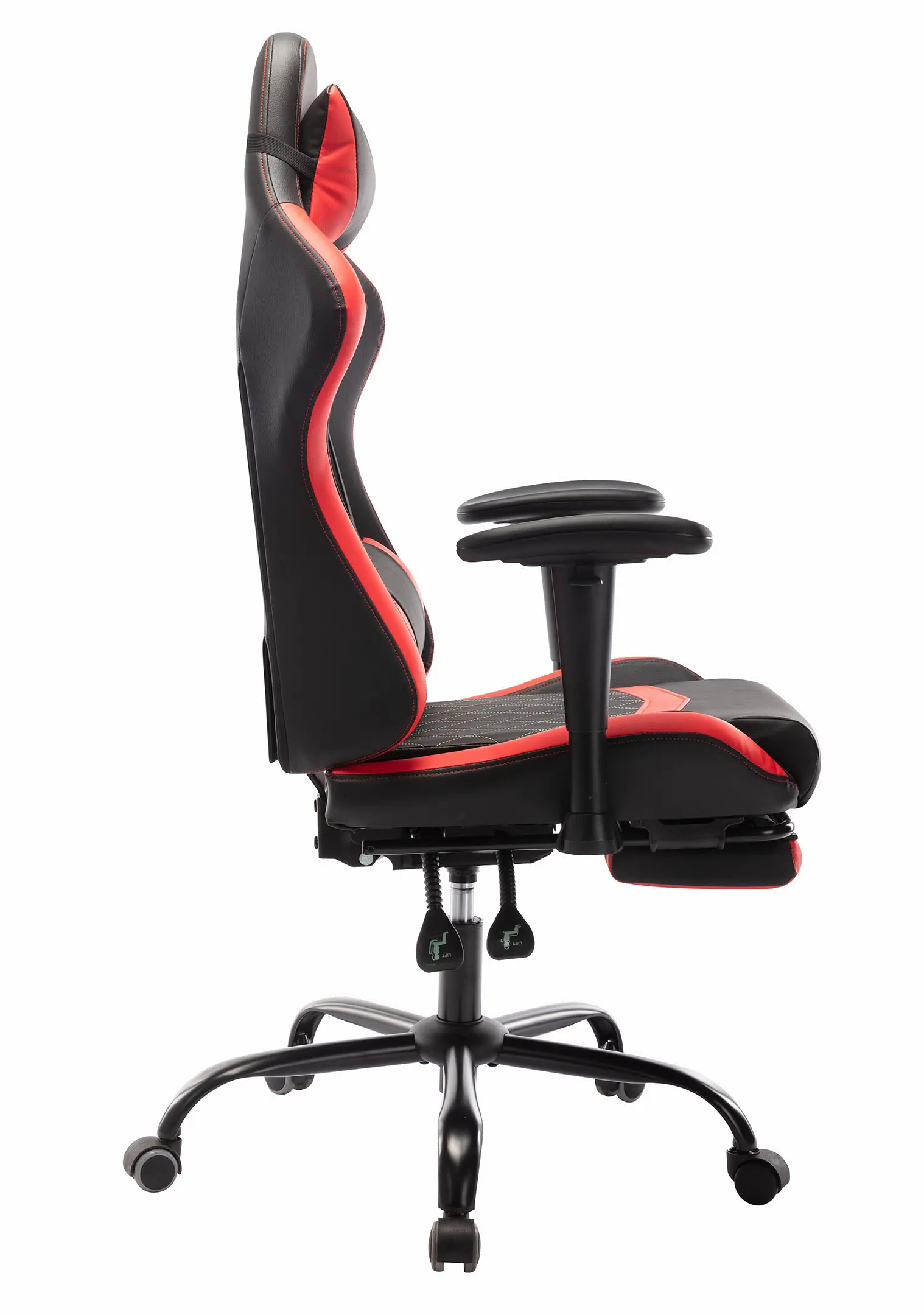 IDF-6006-RD Nosse Faux Leather Red and Black Swivel Gaming Chair-5