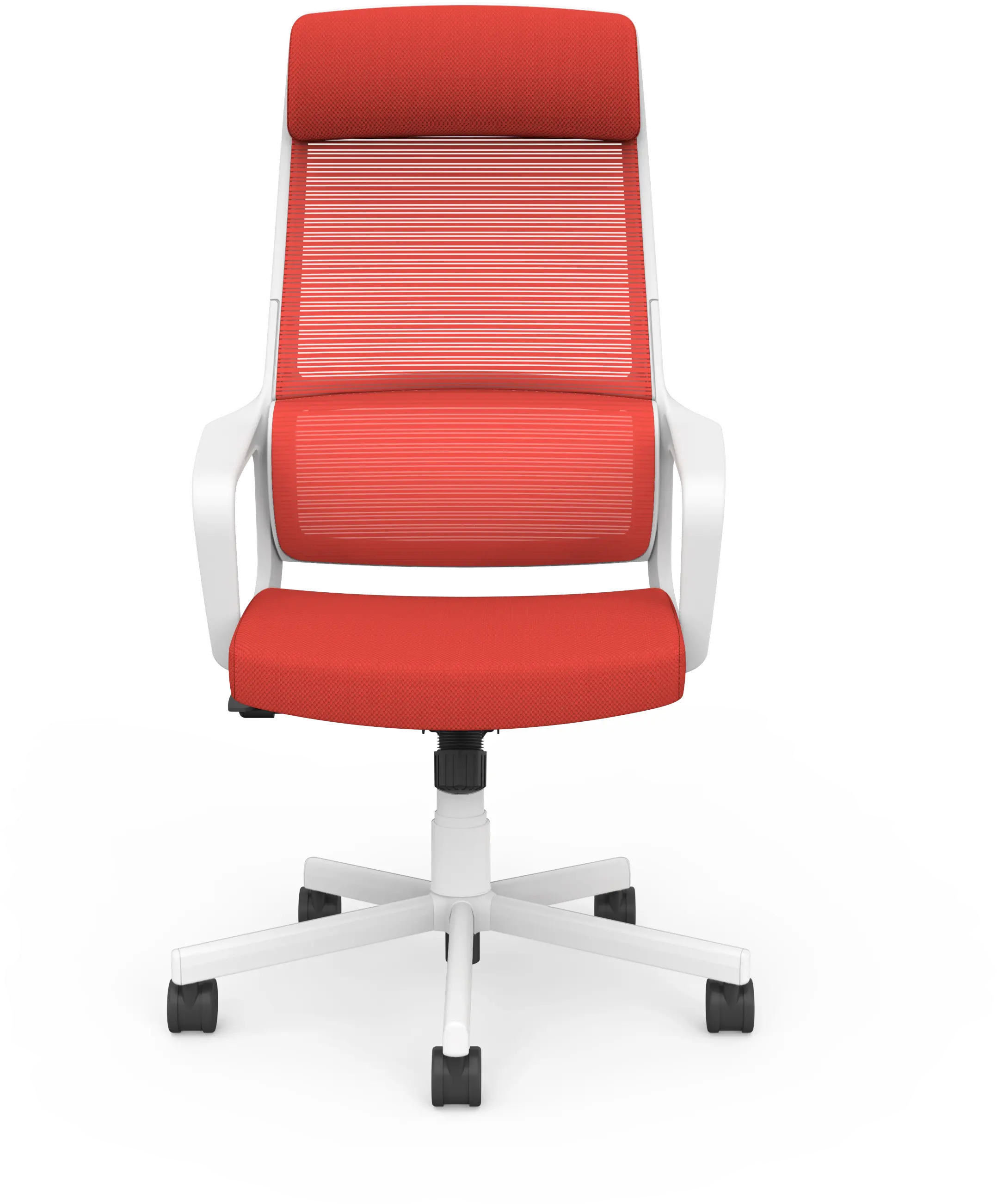 IDF-6030-RR Tilah Metal and Mesh Red Adjustable Office Chair-1