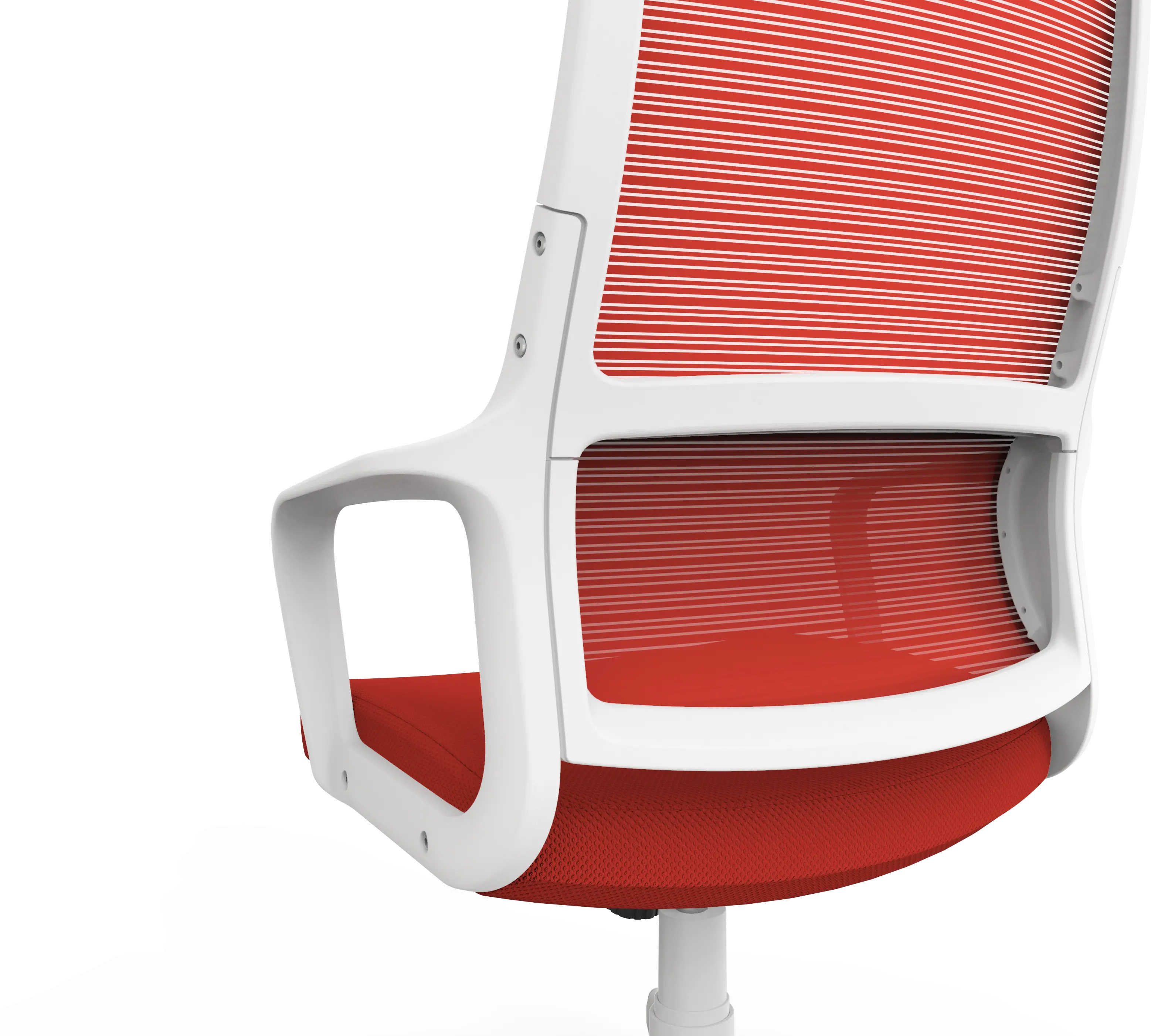 IDF-6030-RR Tilah Metal and Mesh Red Adjustable Office Chair-8