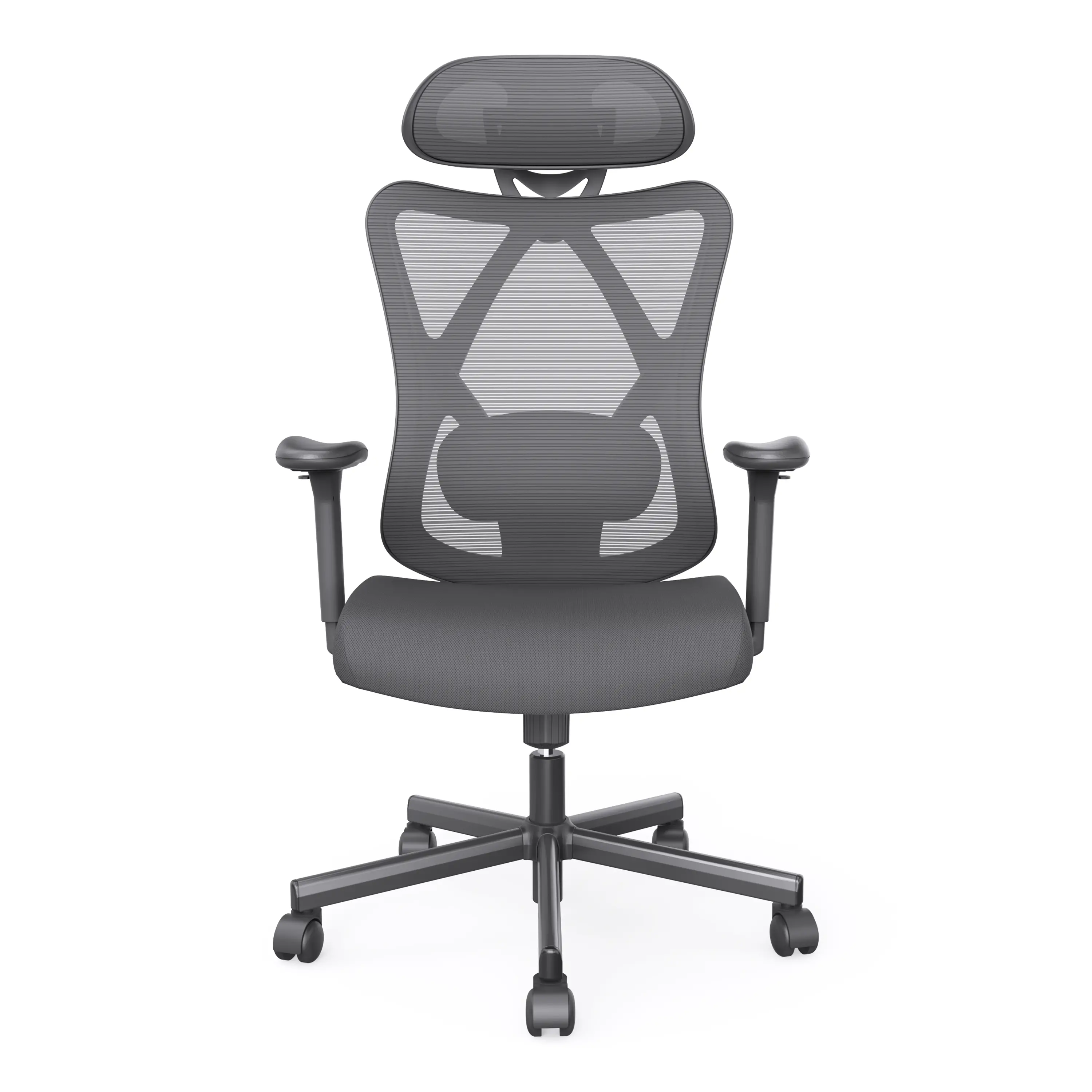 IDF-6031-BK Domie Metal and Mesh Black Adjustable Office Chair-1