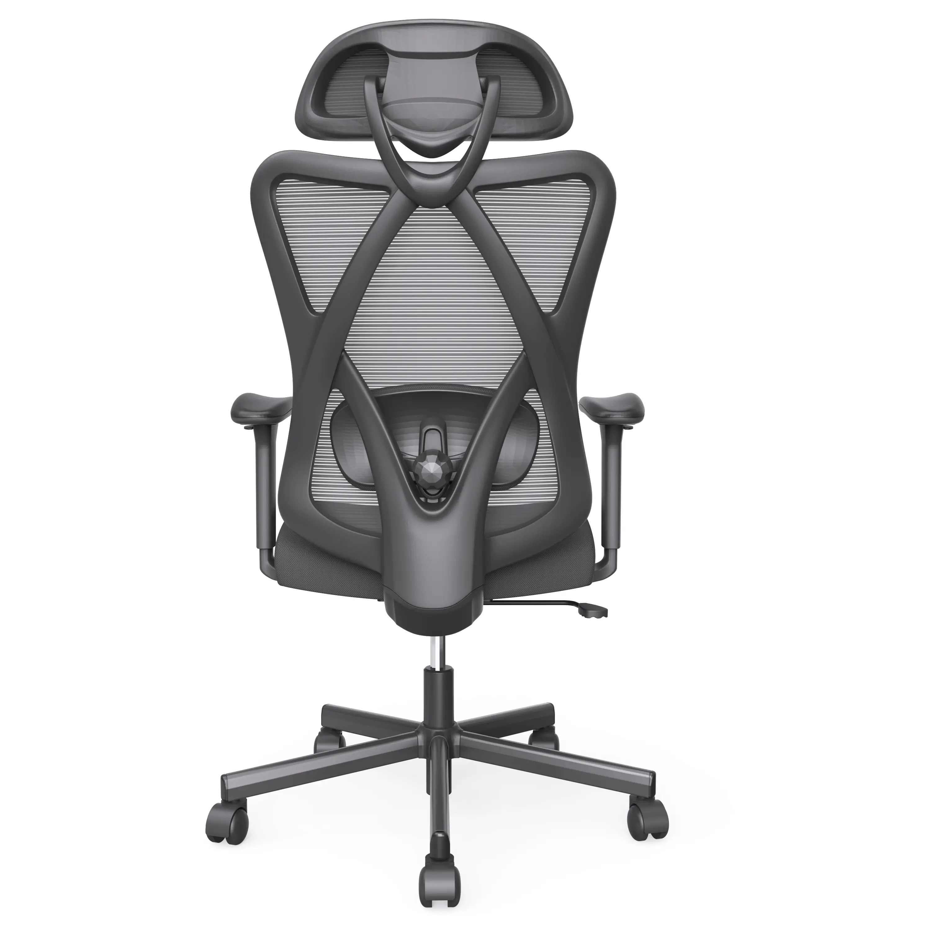 IDF-6031-BK Domie Metal and Mesh Black Adjustable Office Chair-4
